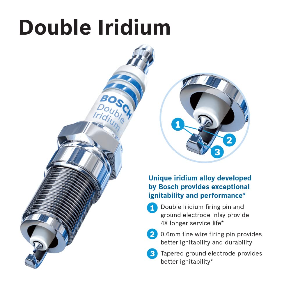 Bosch 9604 Oe Fine Wire Double Iridium Spark Plug - Pack Of 4