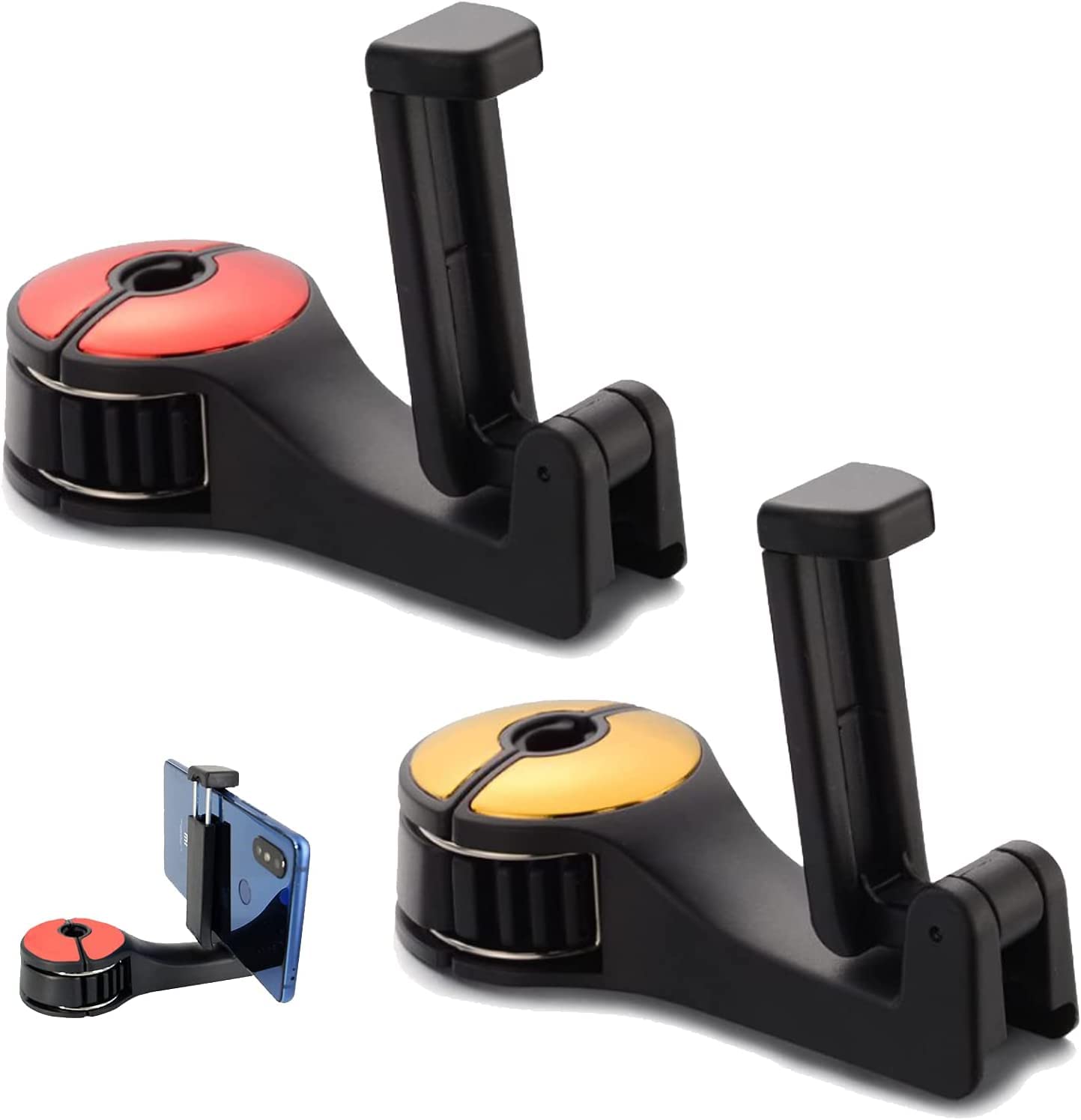 Luteti Car Seat Universal Holder Hook Multifunction Rear Front Seat Car Back Seat Accessories with Phone Holder for Bag Fabric S