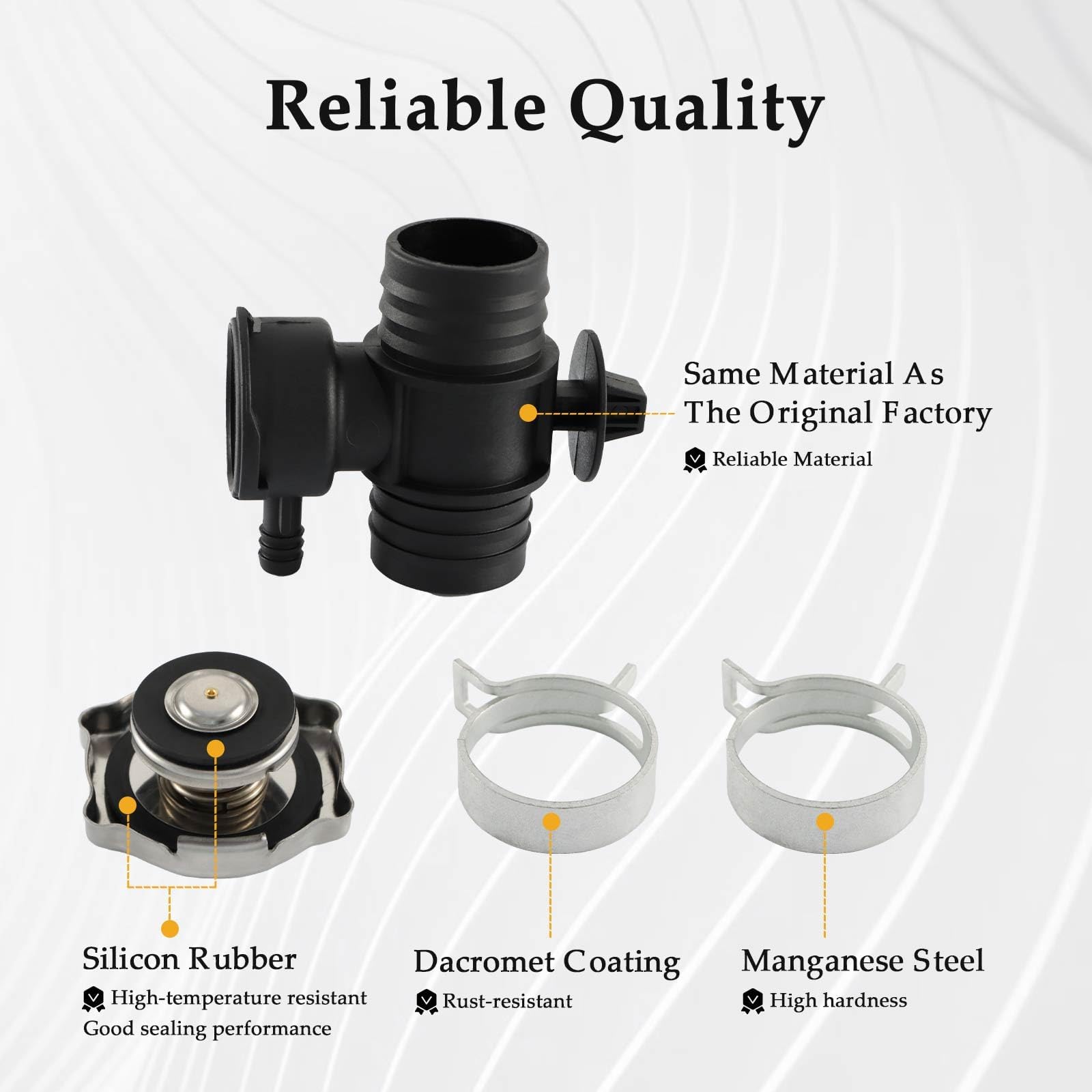 Kpalag Radiator Coolant Filler Neck (With Radiator Fill Cap)Compatible With Chrysler 200 Sebring Caliber Dodge Avenger/Durango D