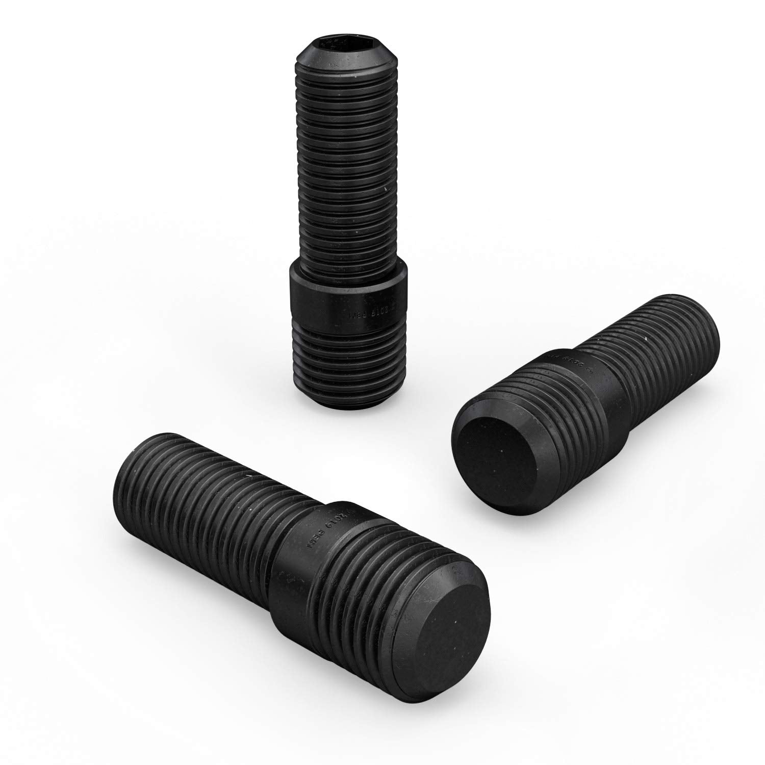 20pcs Black Wheel Stud Conversion - 14x1.5 to 12x1.5, 50mm Total Length, 32mm Shank Length - Compatible with Audi Mercedes Volks