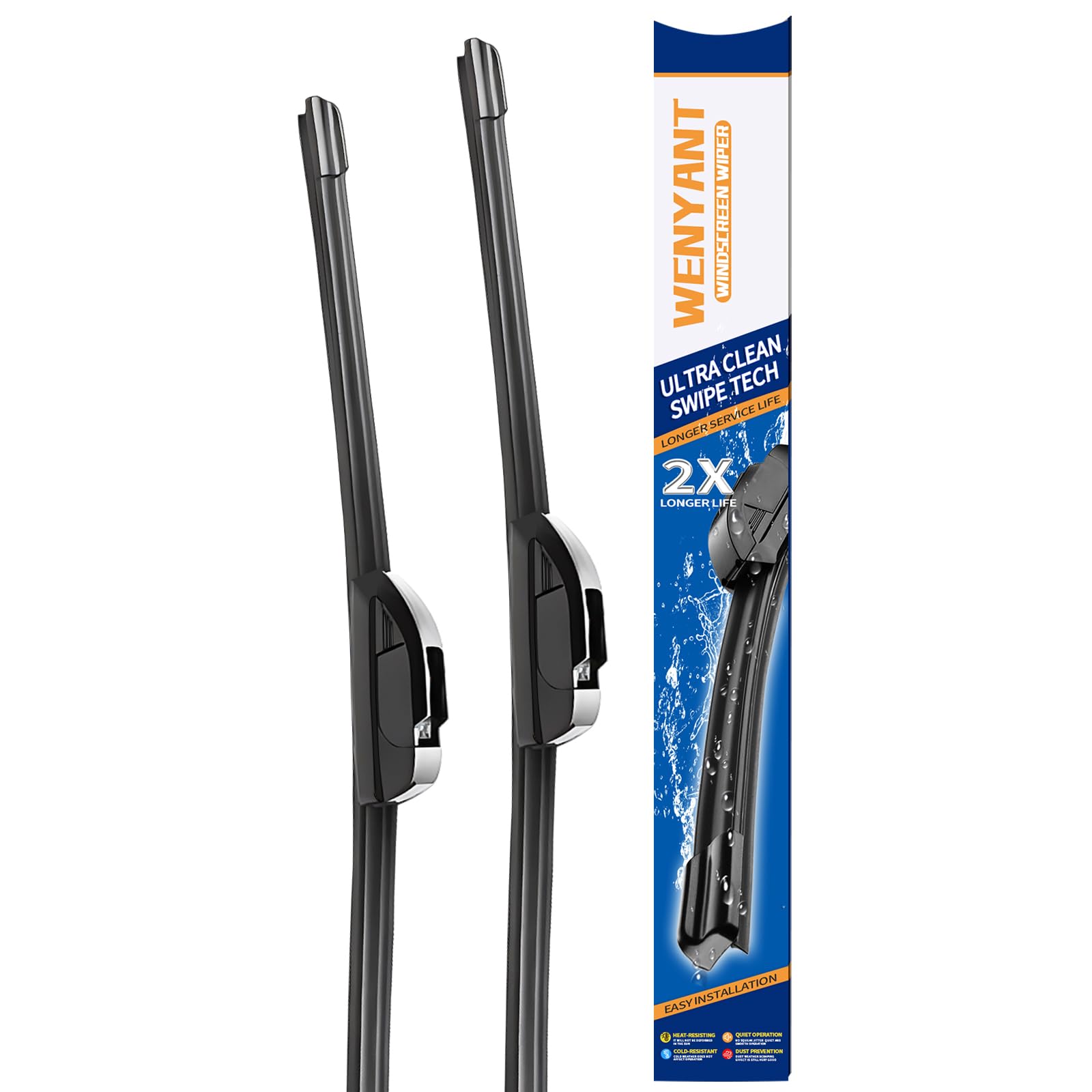 Wenyant 26'' + 16'' Windshield Wiper Blade Original Equipment Automotive Replacement J/U Hook Front Blades Compatible With Honda
