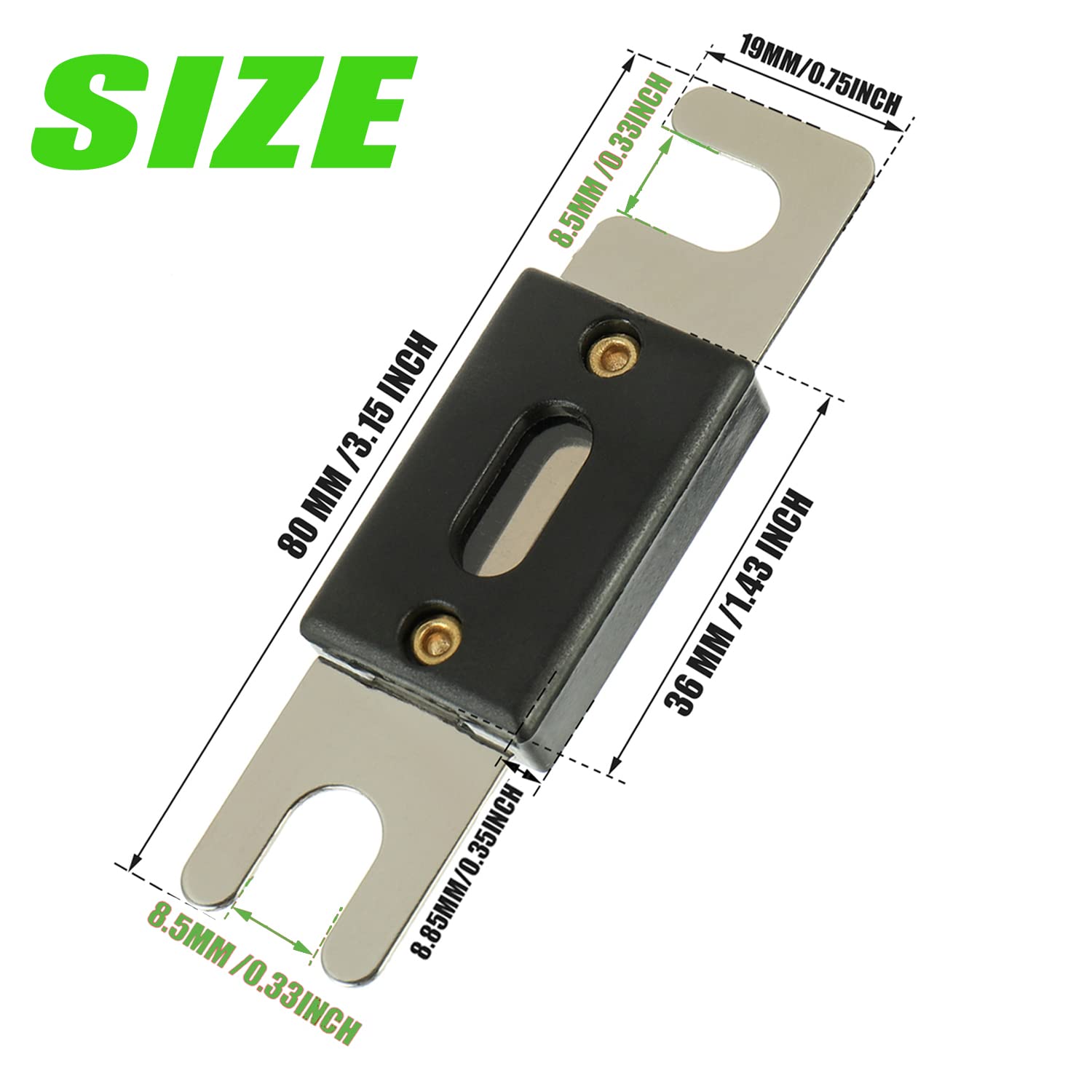 SIGANDG 1/0 or 4 Gauge AWG Inline ANL Fuse Holder with 150 Amp Fuse