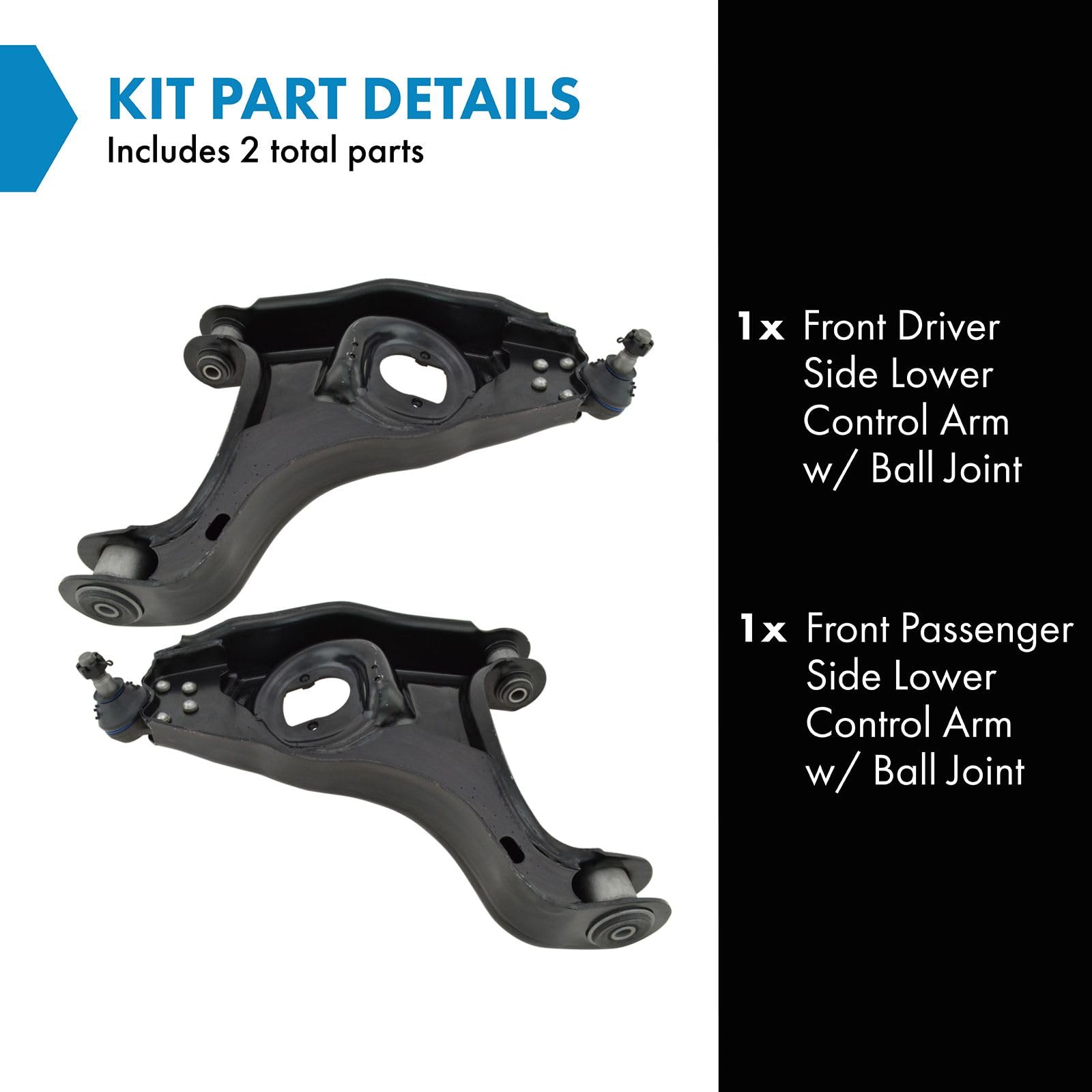 Trq Front Lower Control Arm With Ball Joint Set Compatible With 1997-2004 Dodge Dakota 1999-2003 Durango