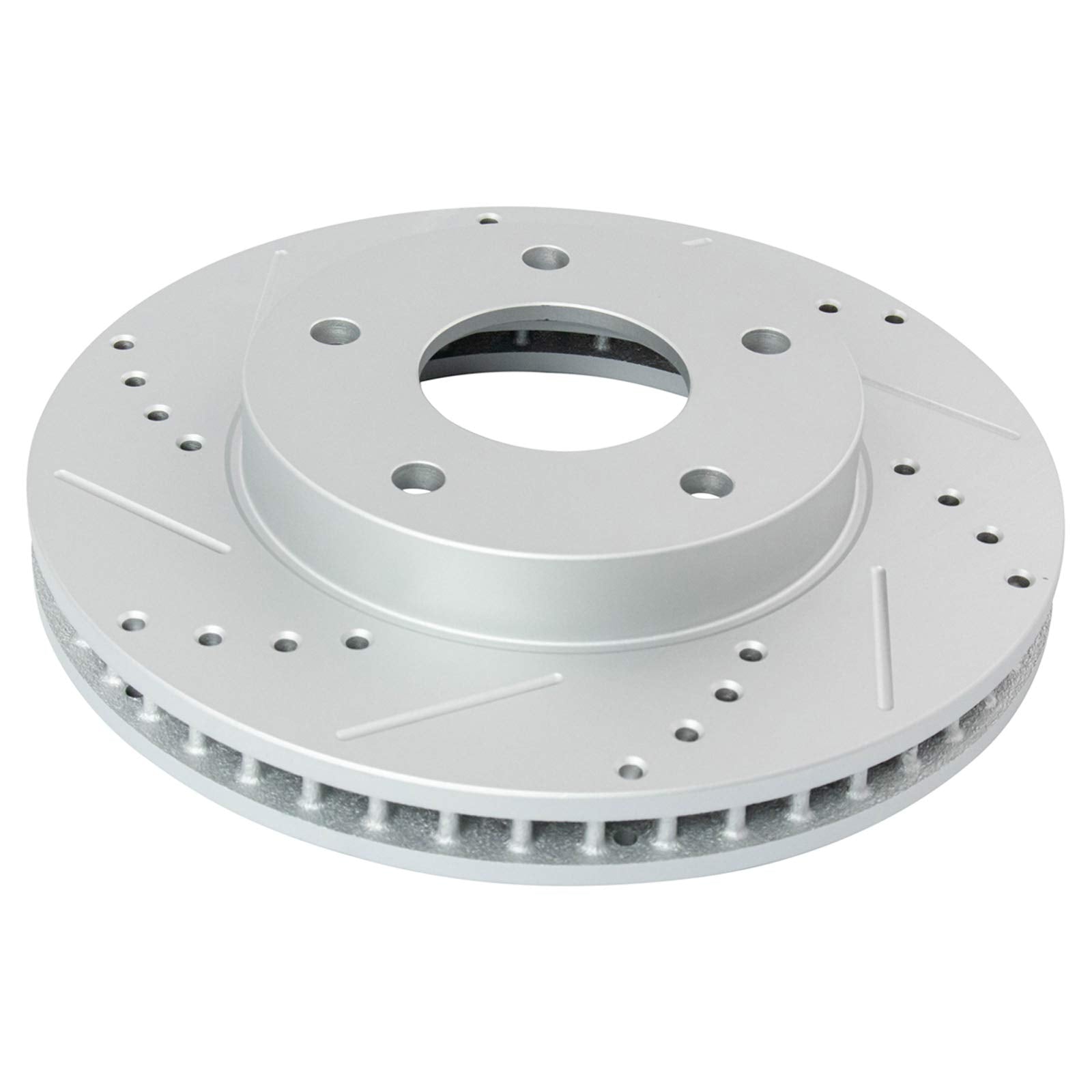 Trq Performance Drilled & Slotted Front Coated Brake Rotor Pair For Blazer