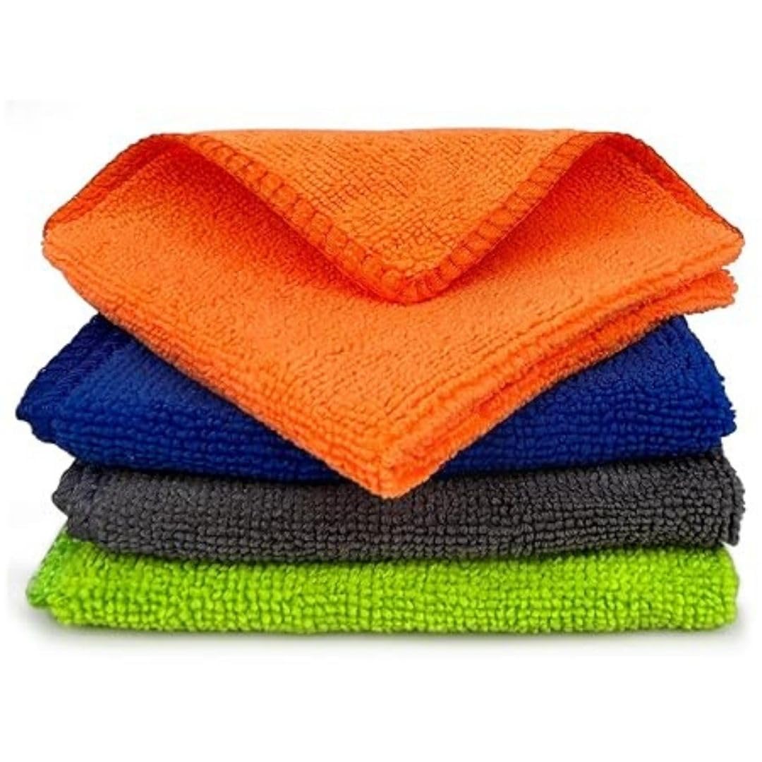 Orth Microfiber Cloth  3 pcs 40x40 cms 340 GSM Multicolor  Thick Lint & StreakFree Multipurpose Cloths Automotive Microfibre 