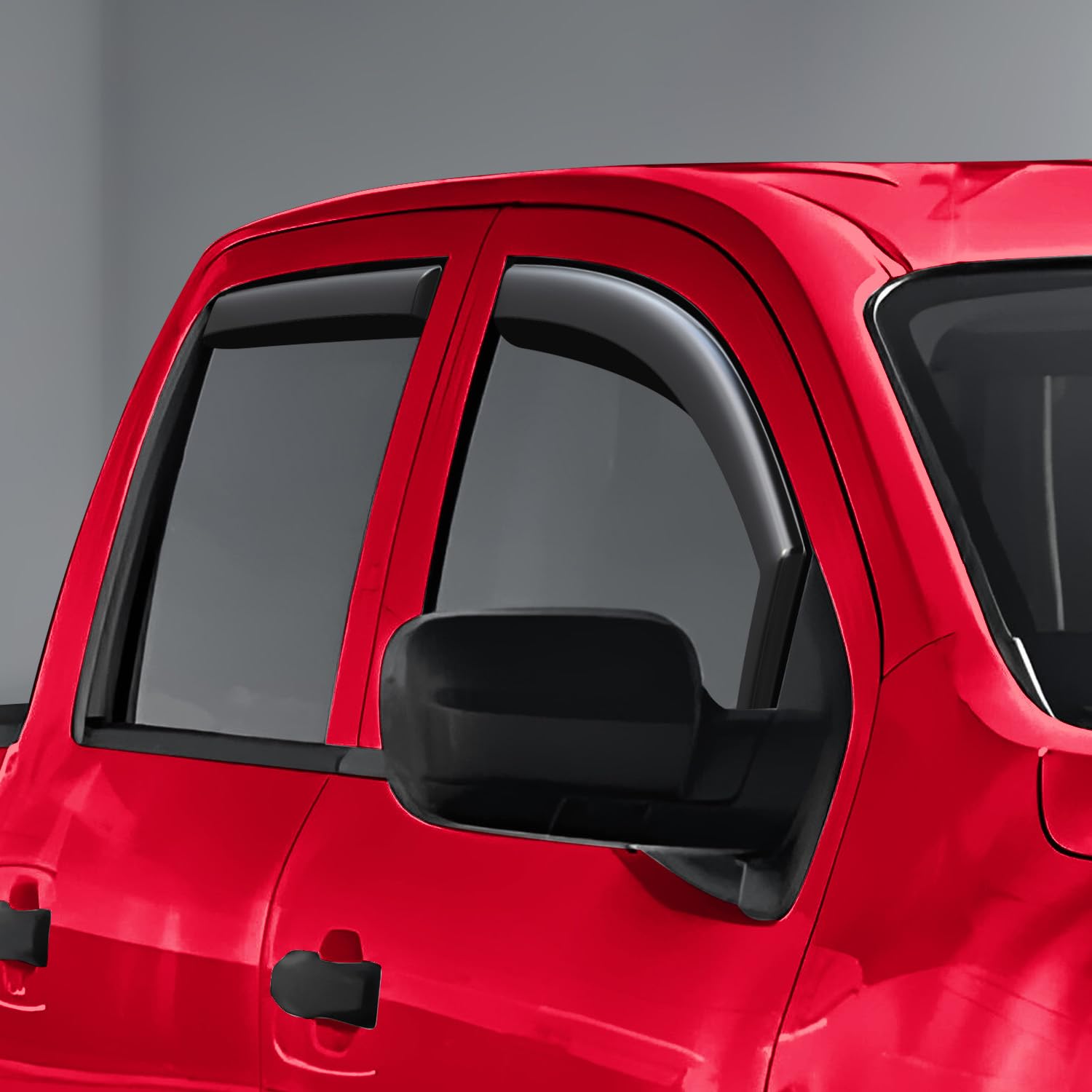 Voron Glass in-Channel Extra Durable Rain Guards for Nissan Titan 2017-2025 Crew Cab, Window Deflectors, Vent Window Visors, 4 P