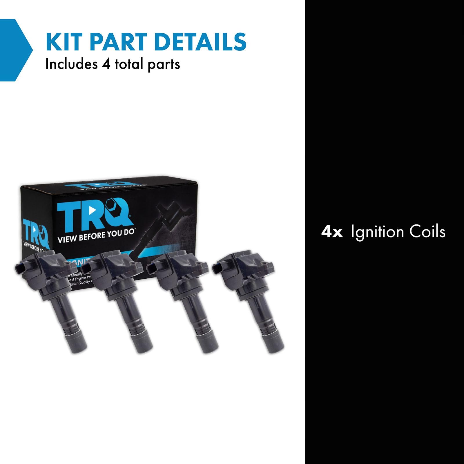 Trq Ignition Coil Set Compatible With 2013-2015 Acura Ilx 2012-2015 Honda Civic 2016-2022 Hr-V