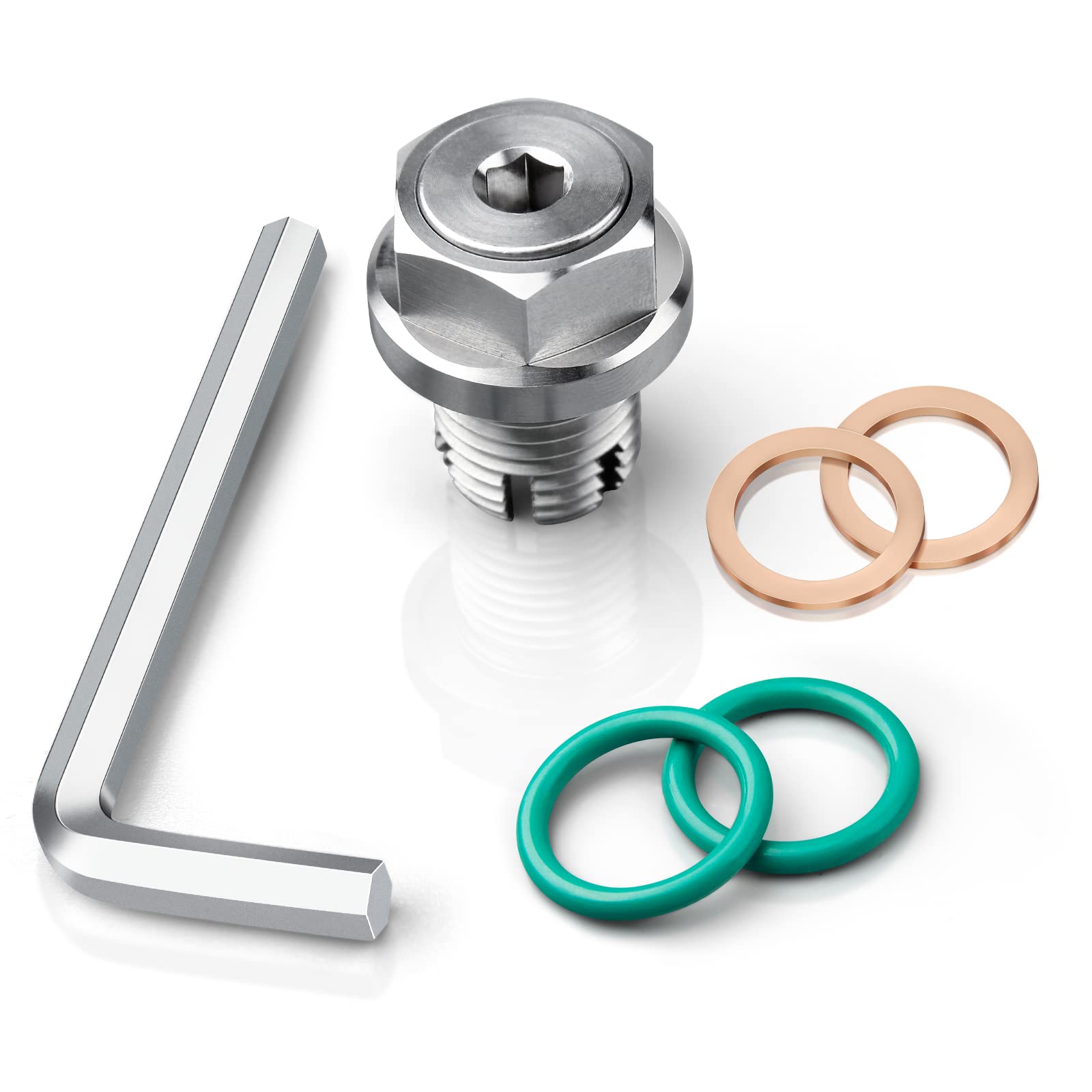 Deefill M12.1-1.25 X 15Mm Oversize Piggyback Oil Drain Plug, Stainless Steel Self Tapping Oil Pan Thread Repair Kit