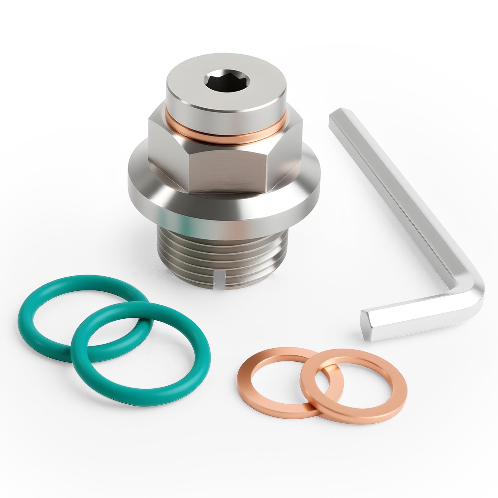 DEEFILL M22.1-1.5 x 15mm Oversize Piggyback Oil Drain Plug, Stainless Steel Self Tapping Oil Pan Thread Repair Kit
