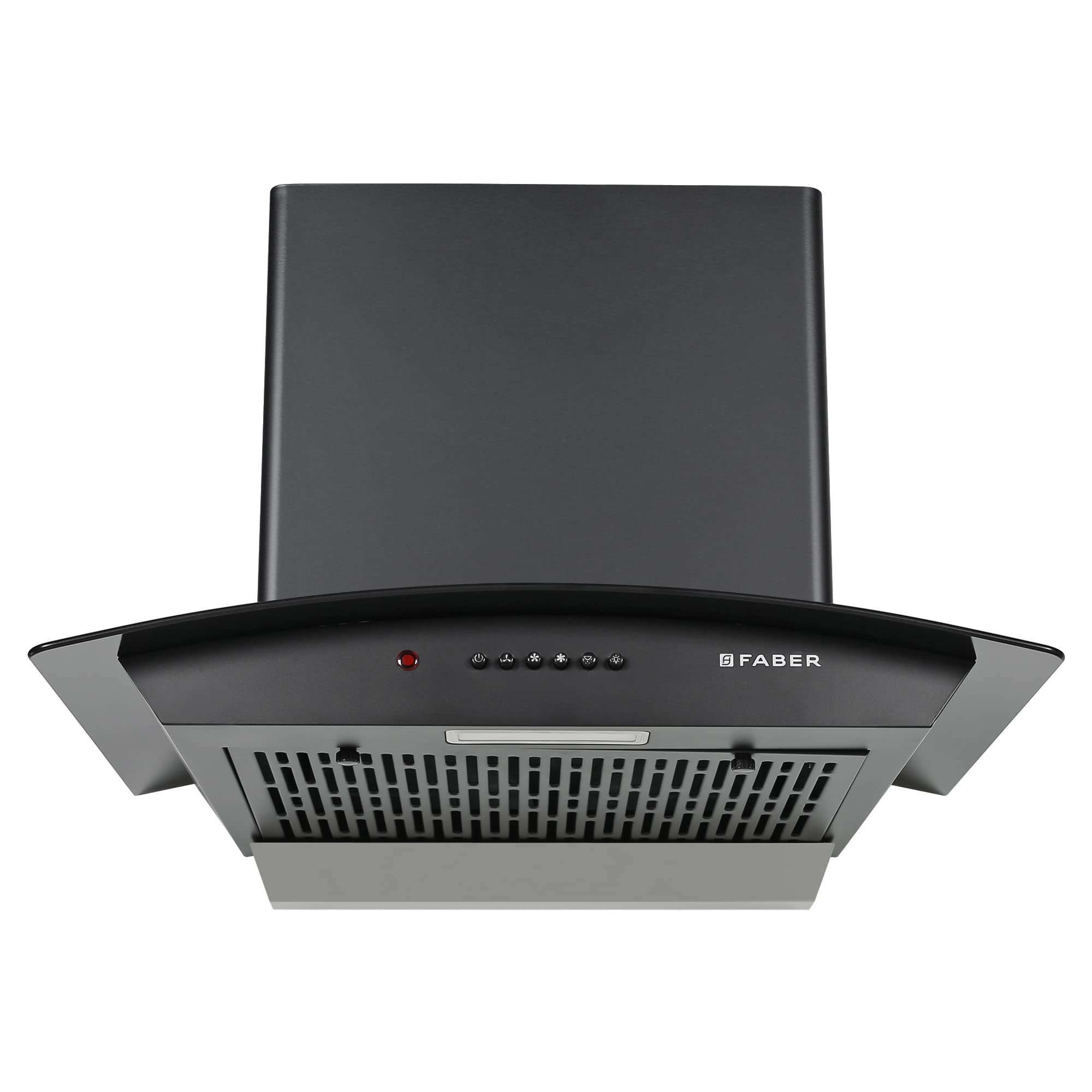 Faber 60 Cm 1100 M/Hr Autoclean Curved Glass Kitchen Chimney [Hood Alpha In Hc Pb Fl Bk 60], Filterless Technology, Push Button