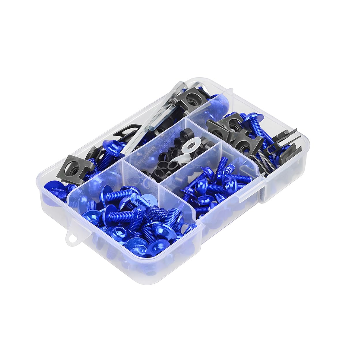 AICEL 177 Pcs Motorcycle Fairing Bolt Kit, Colorful Fasteners Bolts Nut Clips Set, M5 M6 Aluminum Motorcycle Windscreen Screws, 