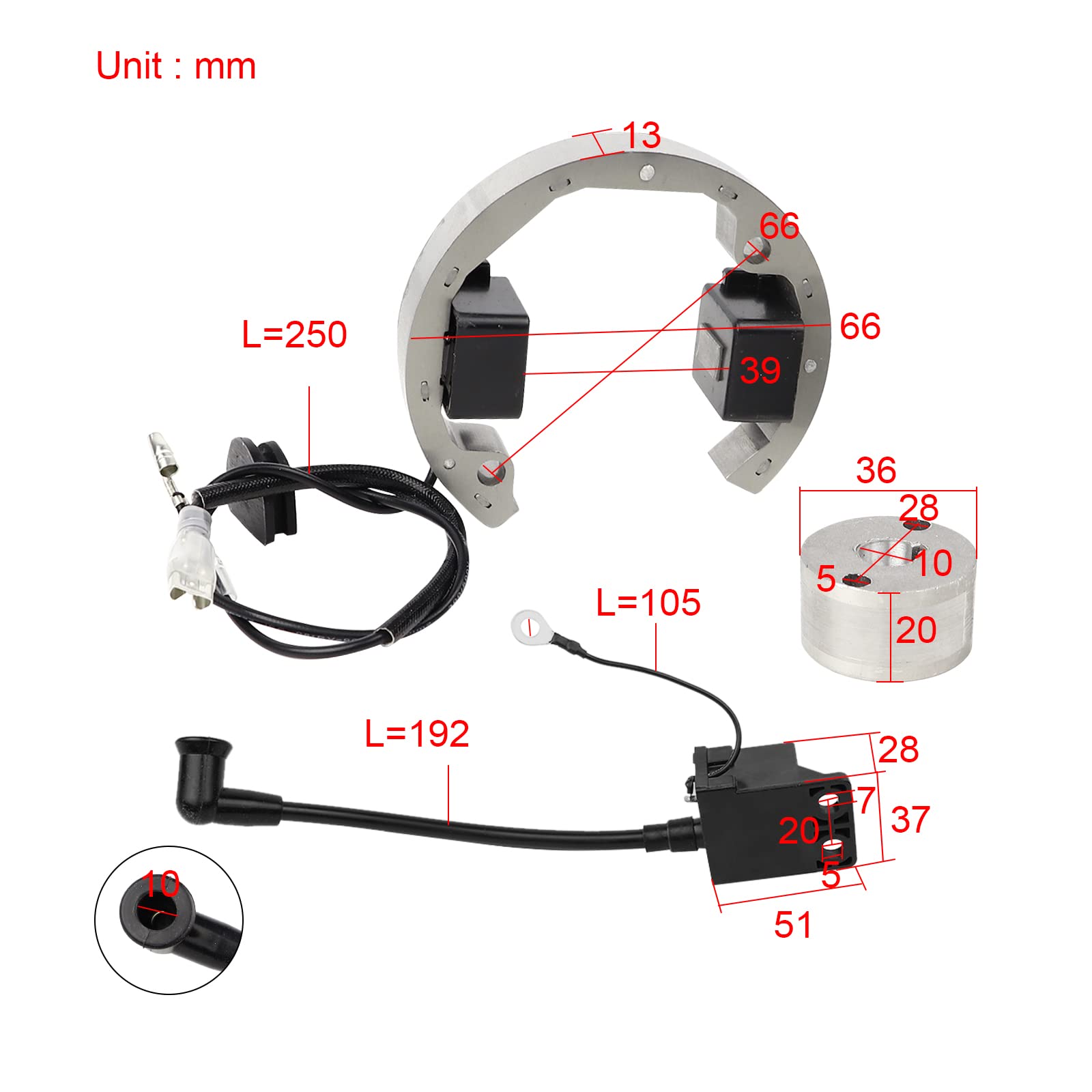 Flypig Stator Rotor Ignition Coil Stator Rotor Kit Fit For Sx L/C 50Sx Pro Junior Mini Adventure Senior Pro Pro Sr Jr New Stator