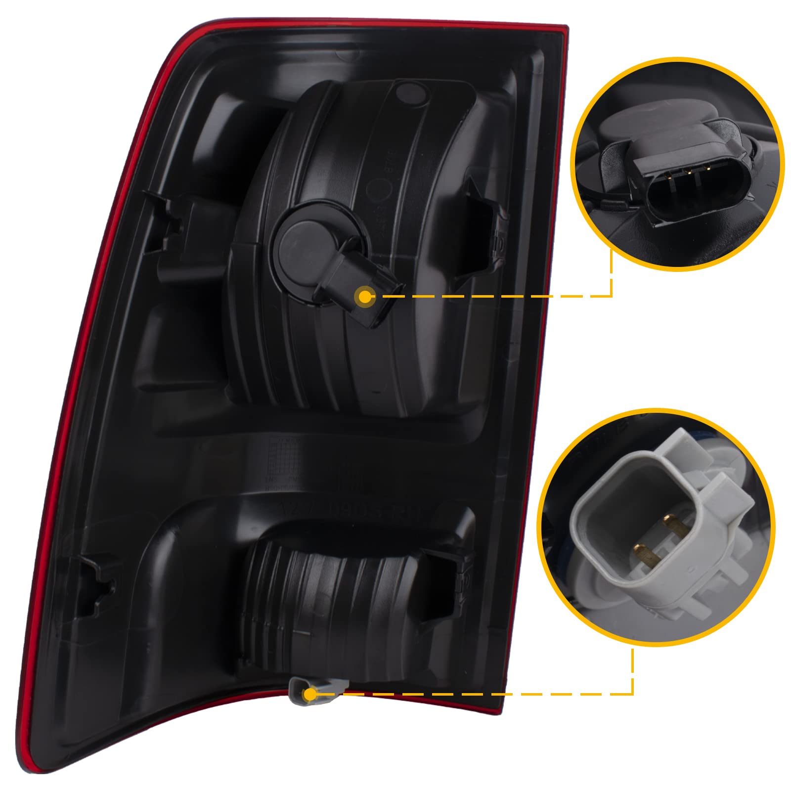 Boine Right Side Tail Light Compatible With 2009-2018 Dodge Ram 1500 2500 3500 - Bulb Included (Right Passenger Side)