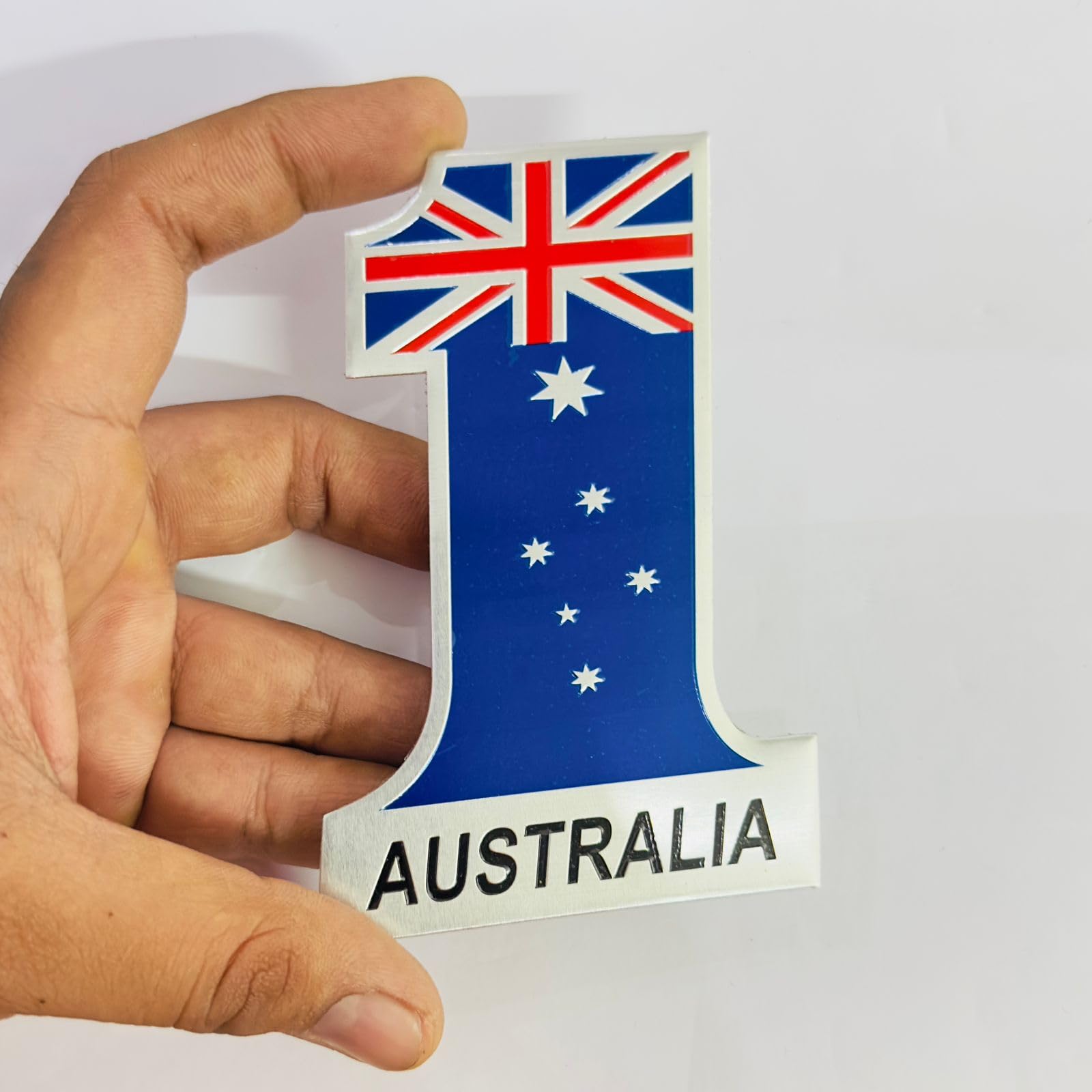 (No One Australia Flag) Car Bike Laptop Metal Logo Car Emblem Met.Al Lo.Go For Carr 3D Badge Auto Racing Universal Sport Sticker