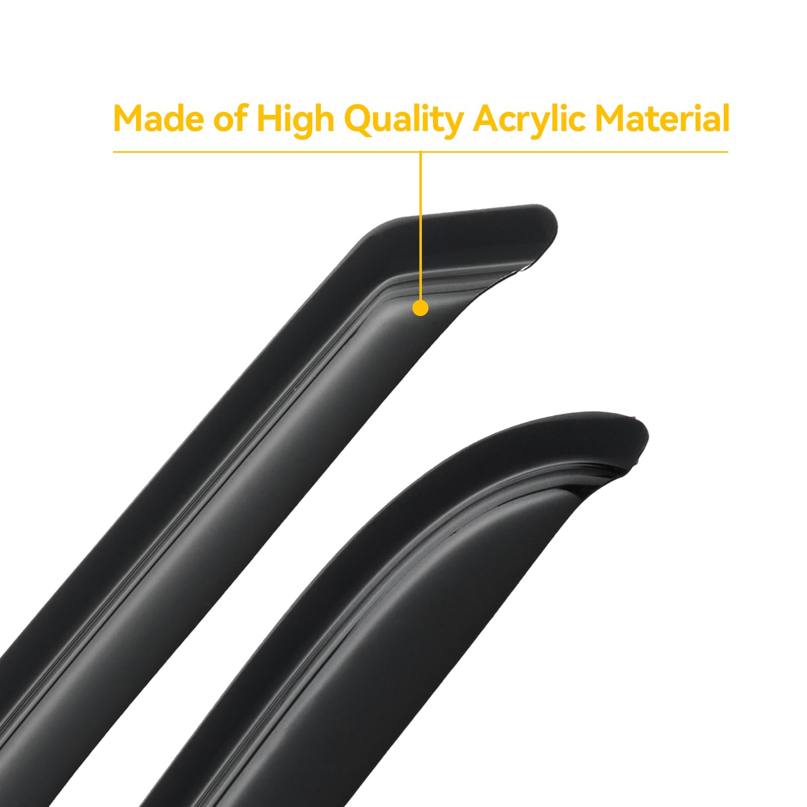 Cxdar Out-Channel Window Rain Guards for 2014-2018 Chevy Silverado/GMC Sierra 1500 Regular Cab - Black - Model CVV-T2-0017