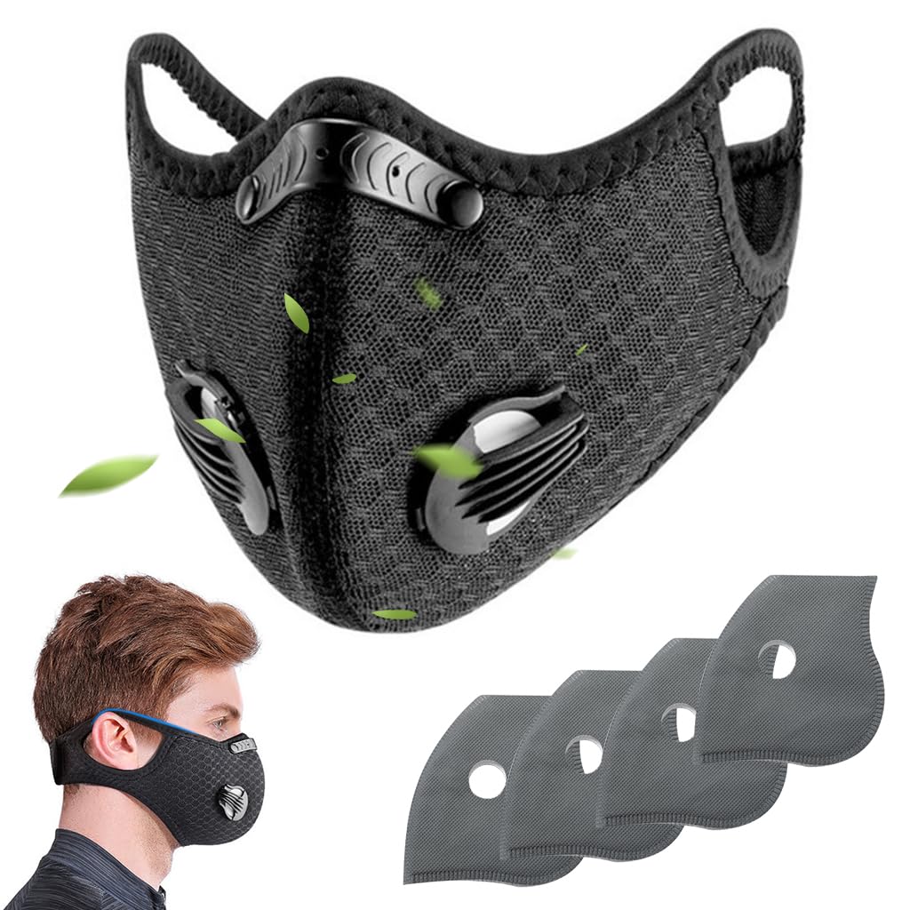 Serplex Riding Face Mask With 4 Breathe Filters Windproof Outdoor Sports Mask Breathable Mesh Winter Face Mask Washable And Reus
