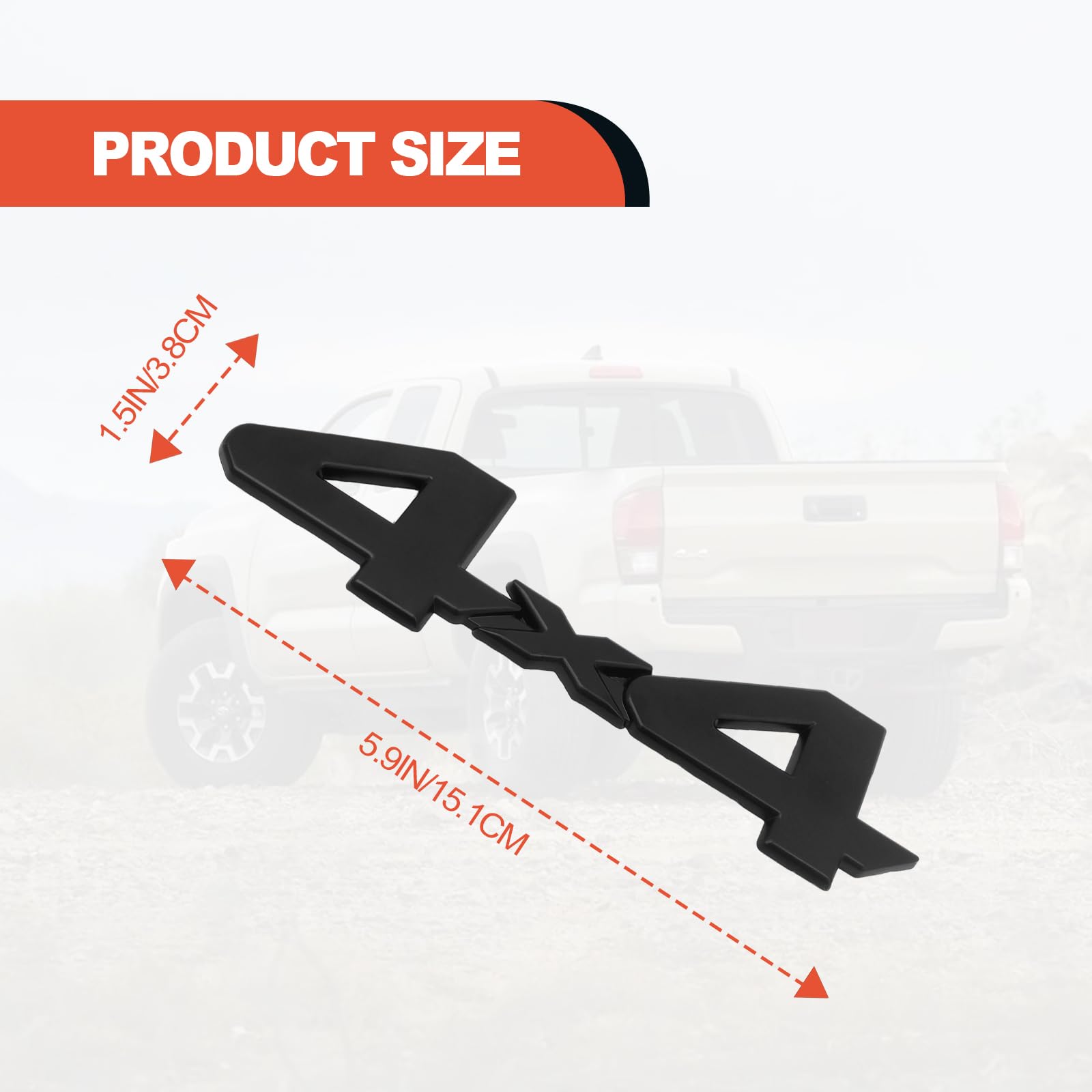 CmeRto 4X4 Emblem Badge - 3D Raised ABS Logo, Matte Black, Model CRT2, Full Coverage 3/M Adhesive for SUVs & Trucks