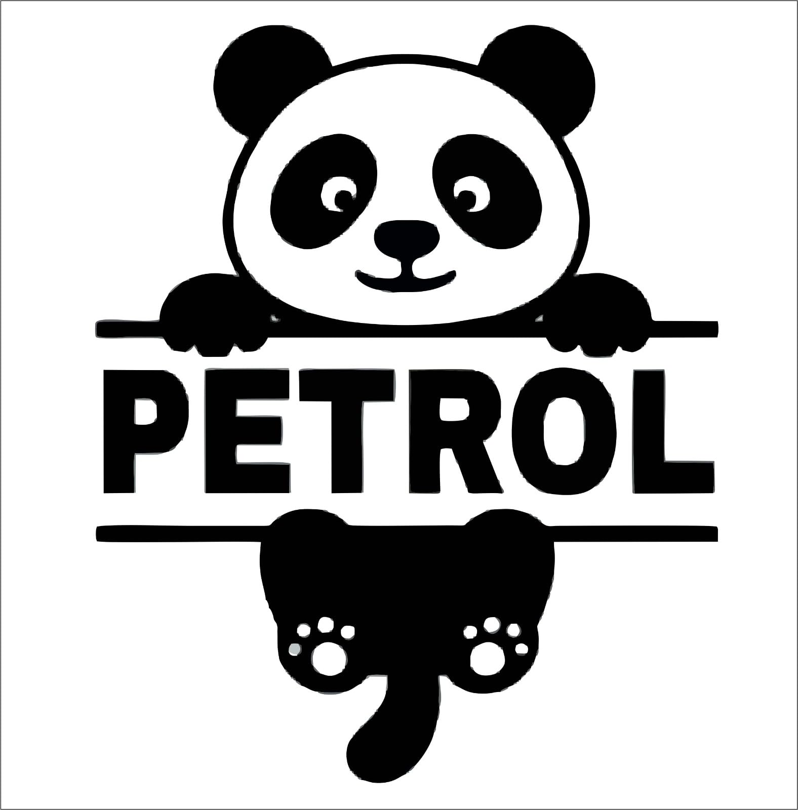 Cute Panda Silhouette Decal, Black, 12 Cms Petrol Theme, Vinyl Sticker, Car Fuel Lid, Self Adhesive, Easy Peel And Stick, Diy, W