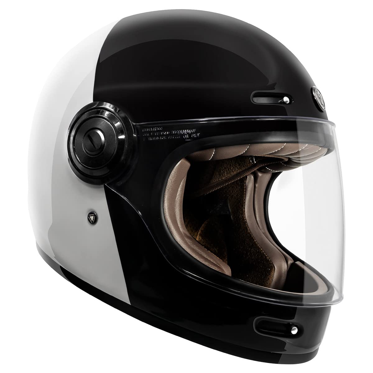 Torc T1 Unisex-Adult Retro Full Face Motorcycle Helmets, Gloss Black Fifty One Fifty, Large