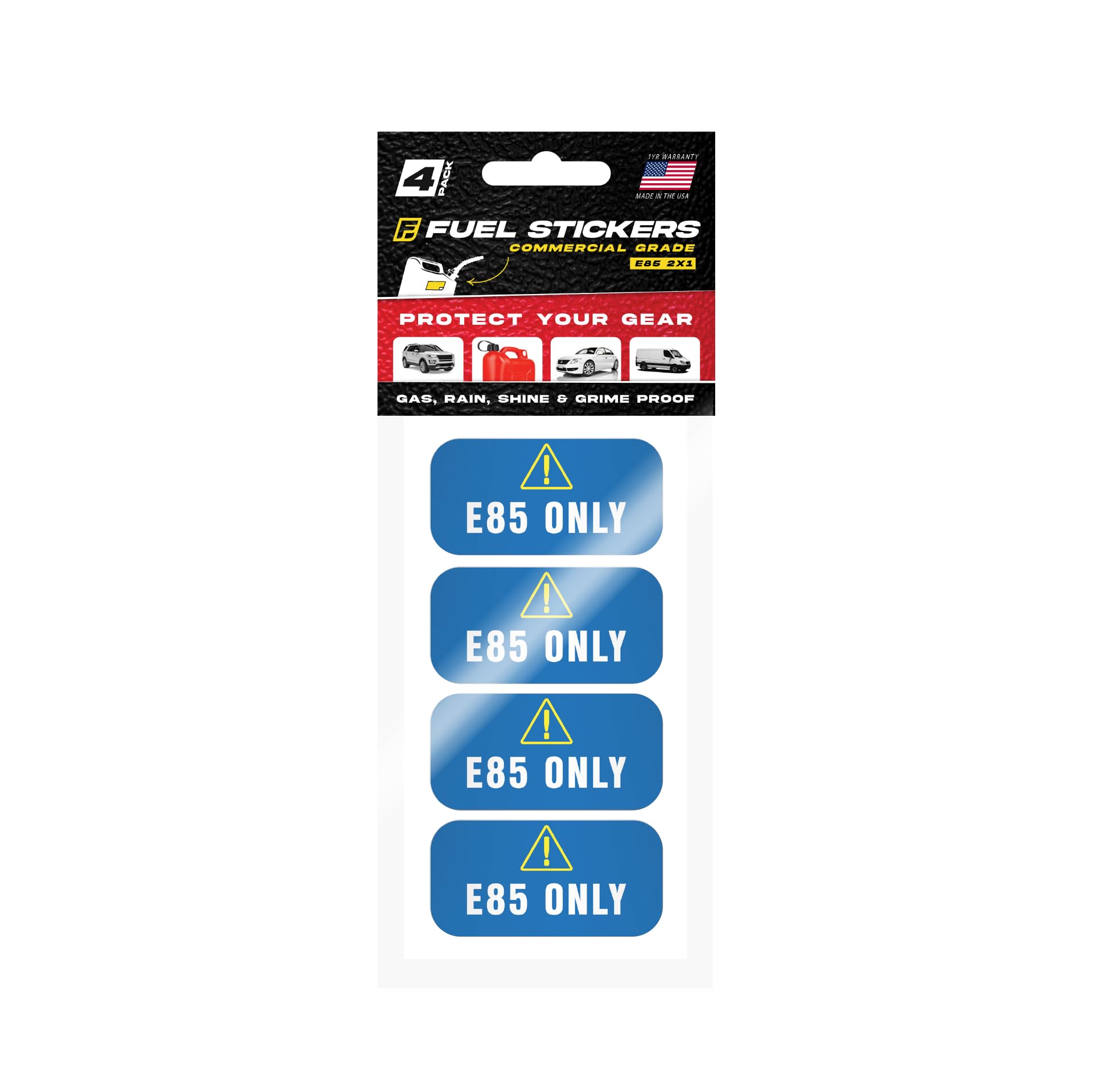 E85 Sticker, Flex Fuel Labels For Vehicles, Rental Cars, Fleets, Trucks And Suvs - Weather Proof, Extreme Stick, E85 Decal By Fu