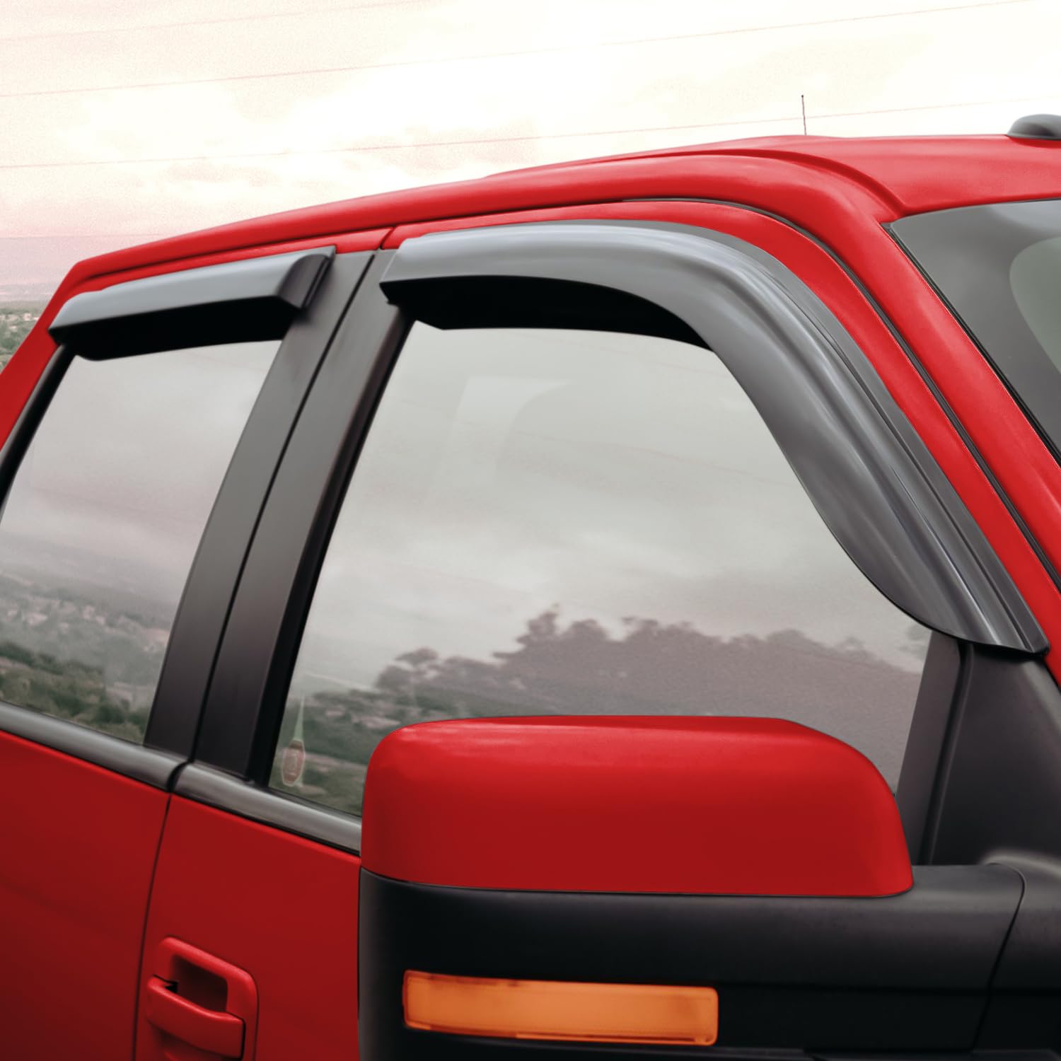 Voron Glass Tape-On Extra Durable Rain Guards For Trucks Ford F-150 2009-2014 Supercrew, Window Deflectors, Vent Window Visors,