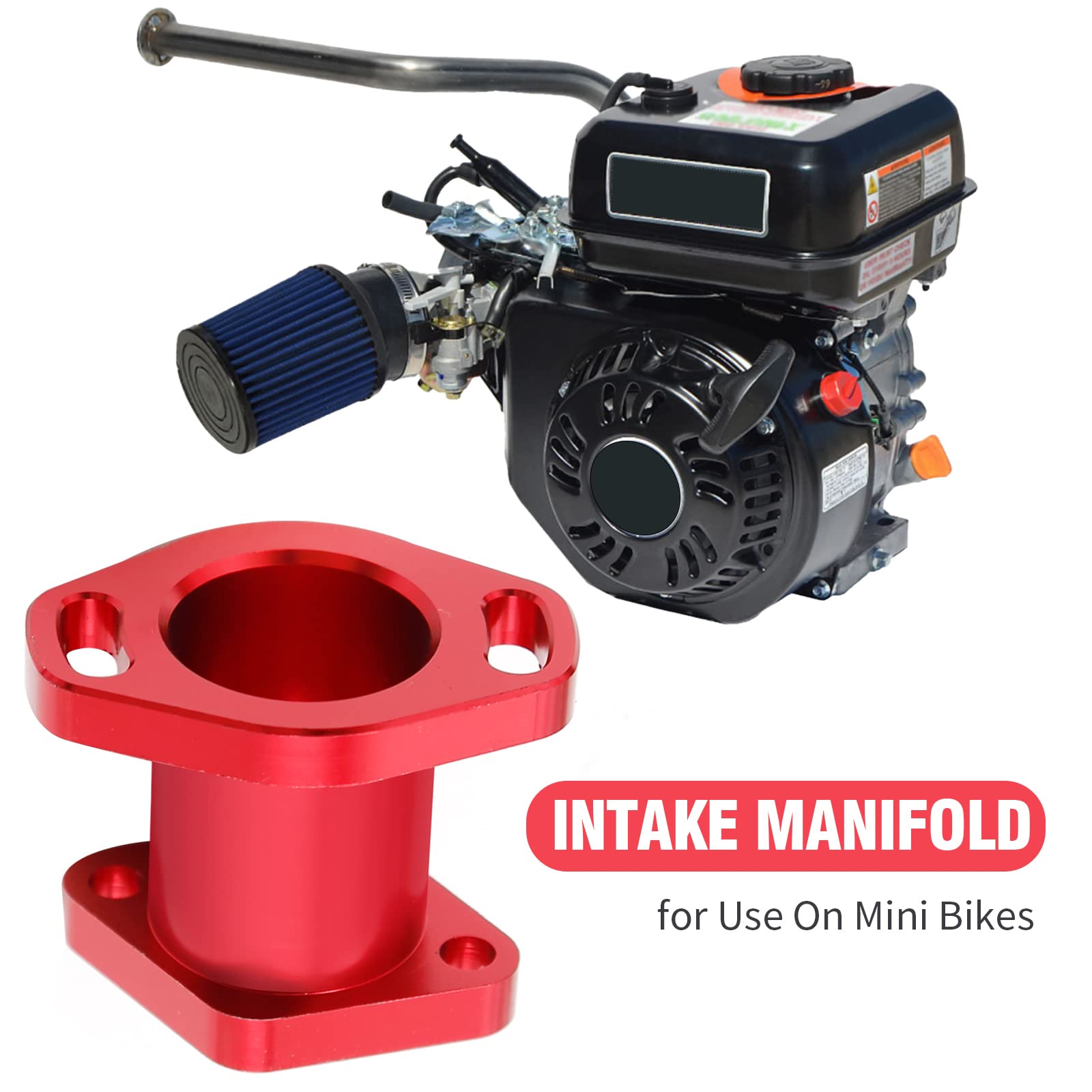 Go Kart Performance Racing Intake Manifold Vm22 Red Connector Is For Predator 212Cc Coleman For Honda Ct200U Gx160 Gx200 6.5Hp O