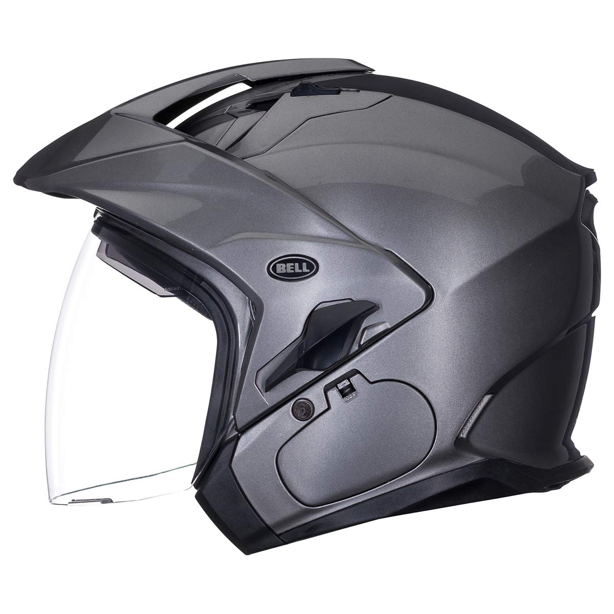 BELL Mag-9 Open Face Motorcycle Helmet - Large, Solid Gloss Titanium, Polycarbonate, Model 7000744