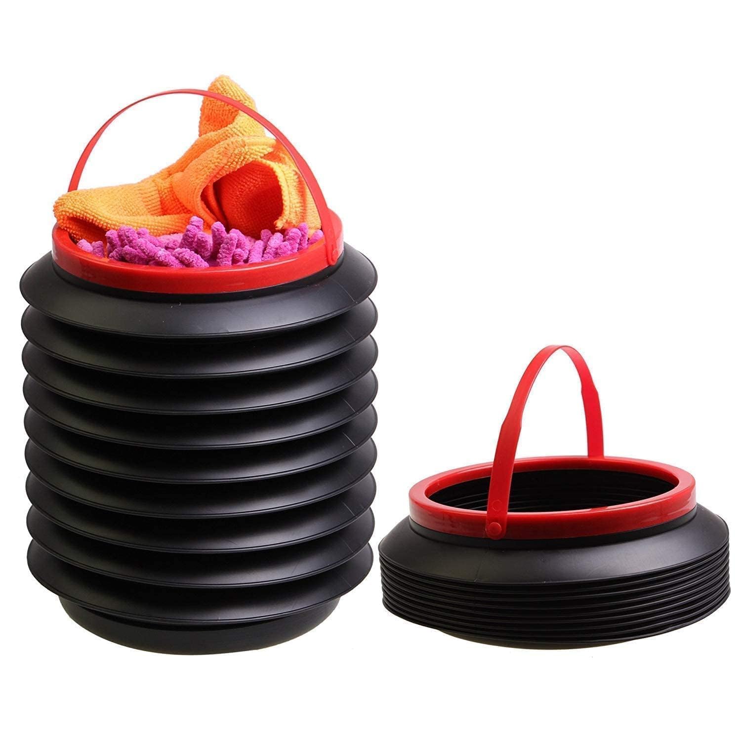 QUIXOTIC 4L Collapsible Foldable Car Dustbin Basket With Handle, Space Saving For Home, Traveling & Outdoor Use