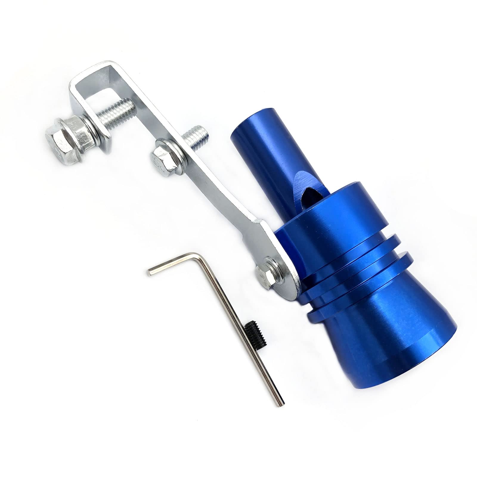 DEVMO 2pcs XL Size Aluminum Alloy Universal Turbo Sound Exhaust Muffler Pipe Whistle Car Roar Maker Blue