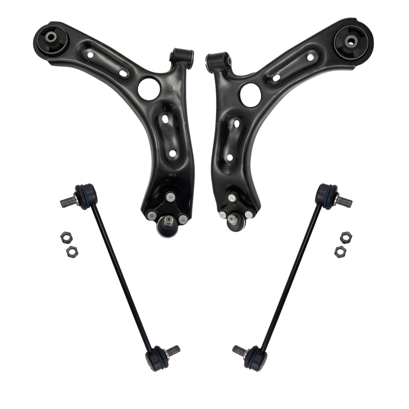 Trq Front Suspension Kit Control Arm With Ball Joint Sway Bar Stabilizer Link Compatible With 2016-2021 Hyundai Tucson 2017-2021