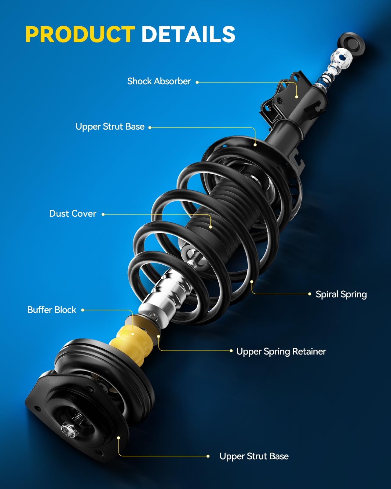 Philtop Front Struts Shock Absorber Assembly Fits Sportage 2011 2012 2013 2014 2015 2016, Tucson 2010-2013, Complete Suspension