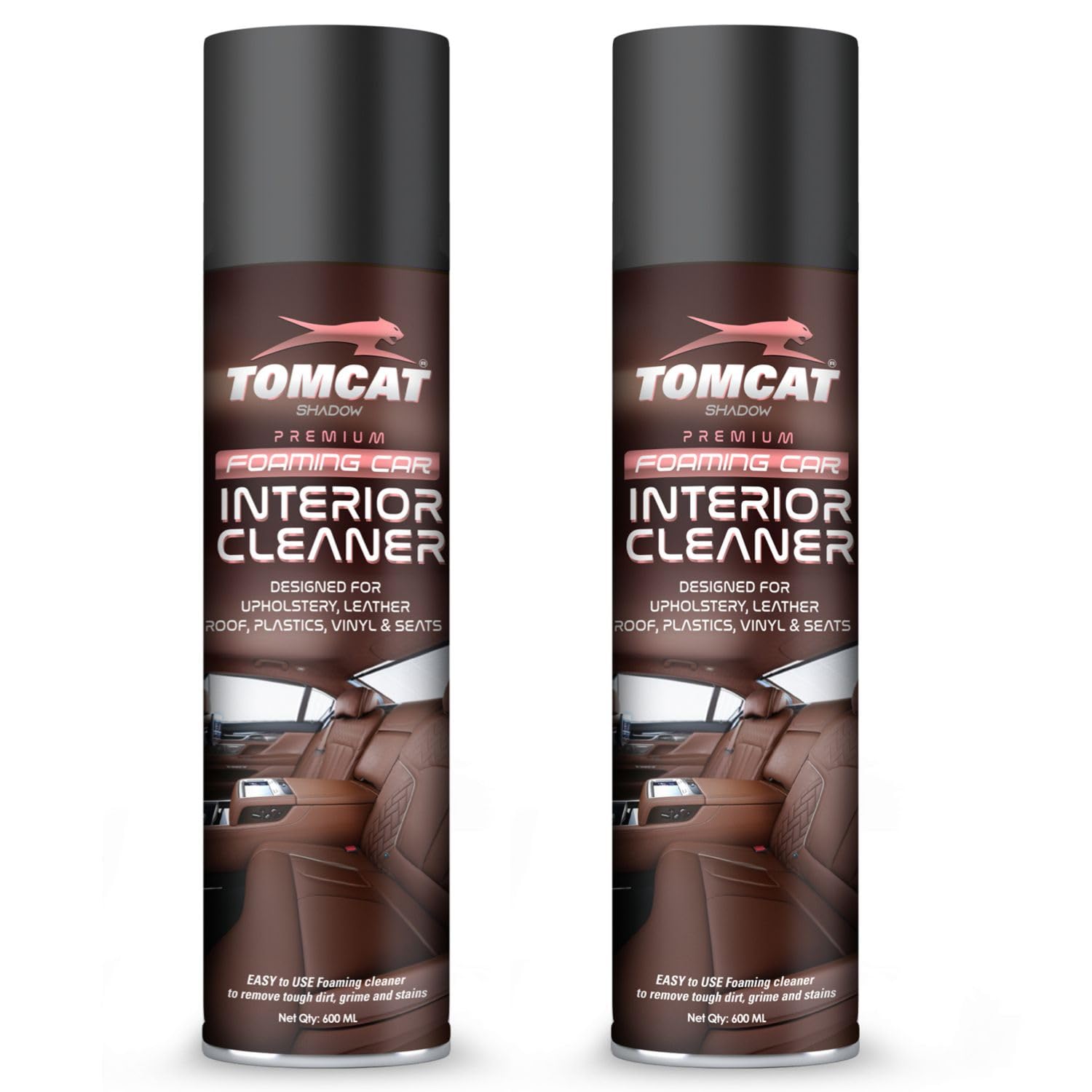 Shadow Securitronics Tom Cat 600Ml Foaming Car Interior Cleaner | Upholstery, Plastic, Leather & Vinyl Care | Leather Seat Clean