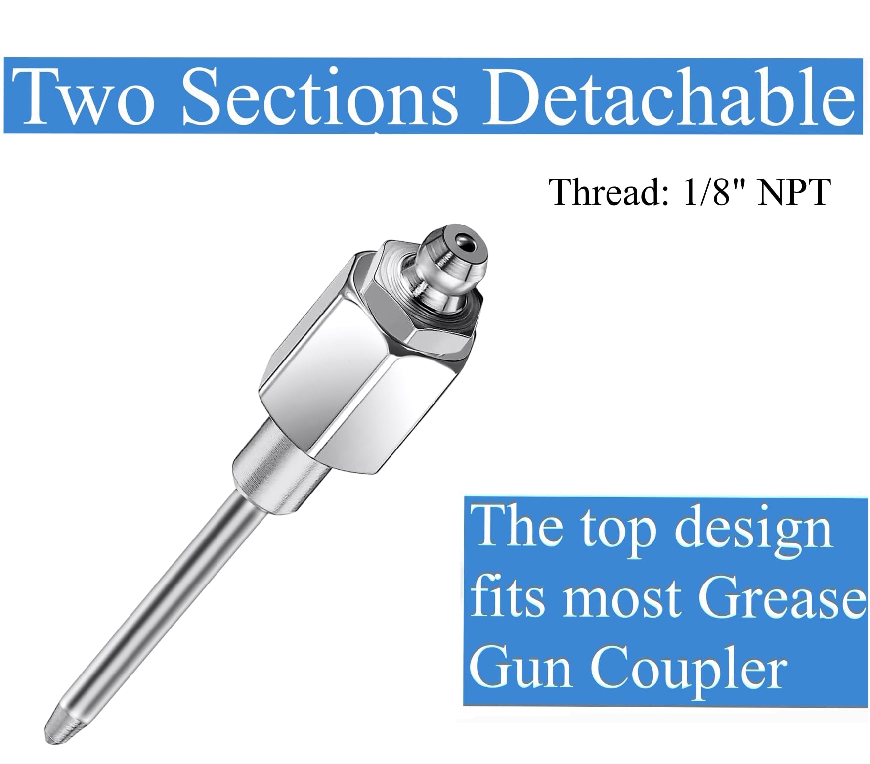 OKYOUK World's Smallest Grease Gun Coupler (Only 0.53 '') with Cleaning Tool, High Pressure Quick Release Grease Tips,Fit All 1/