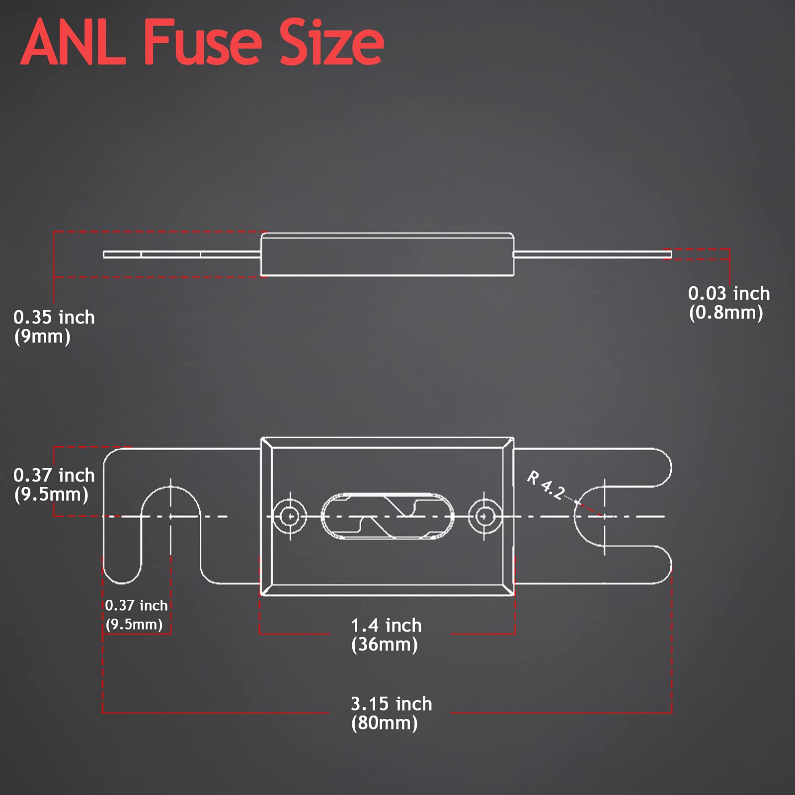 Hamolar 3 Pack 100 Amp Car Audio Anl Fuse Holder Block Kit With 100A Fuses 0/2/4/8 Gauge Awg