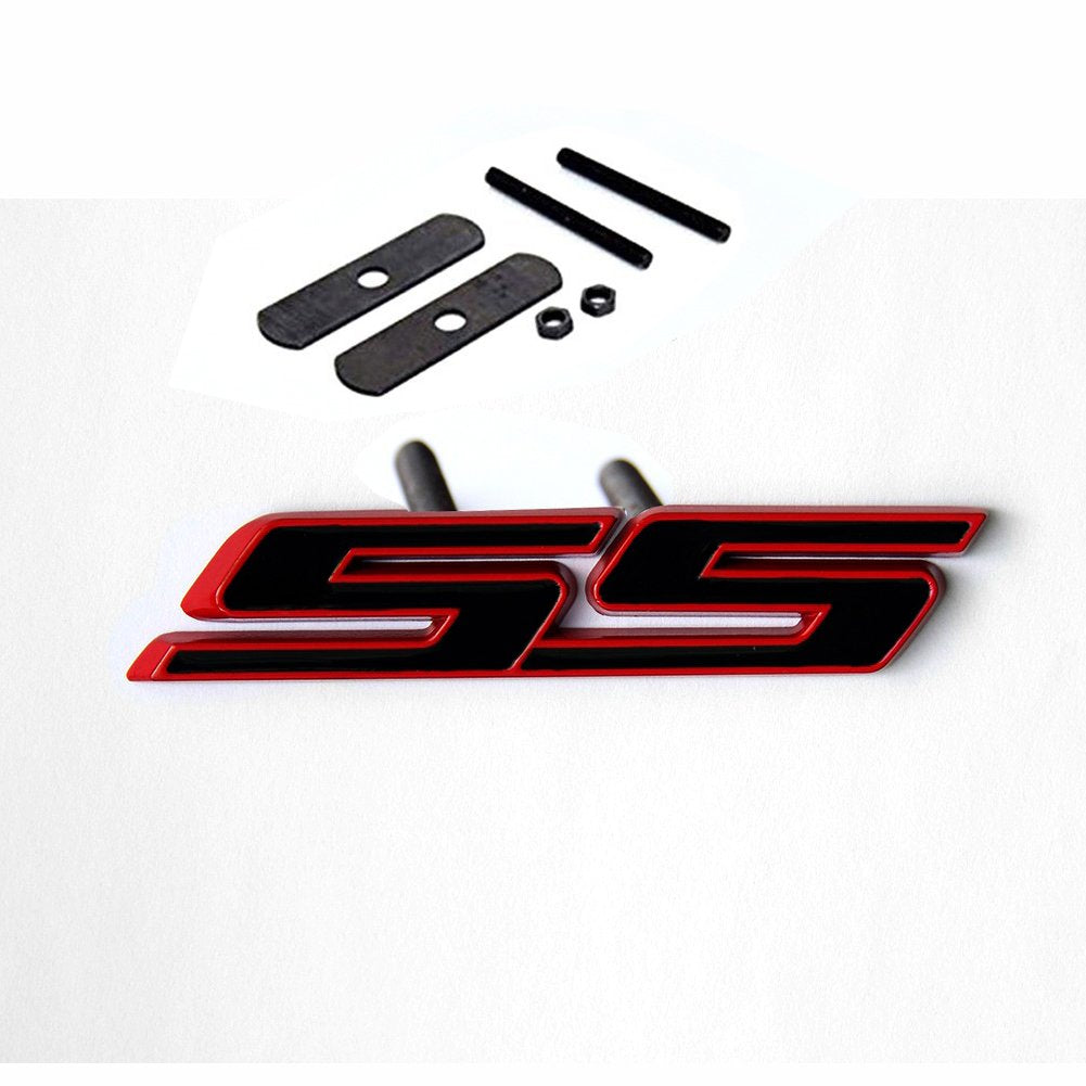 Yoaoo 2Pack Oem Grille Ss Plus Decal Emblem Badge 3D Compatible With Zl1 1Le Series Red Frame Ss Red Line