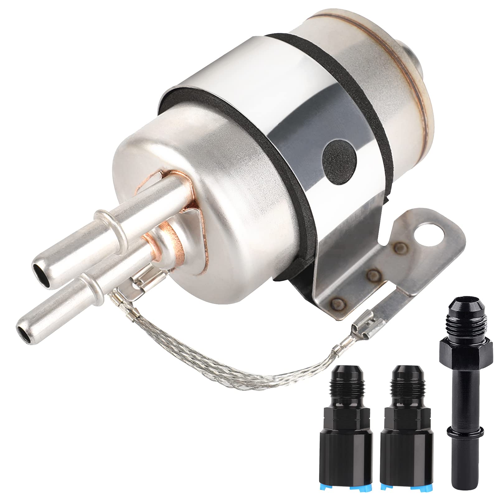 58 Psi Fuel Filter Regulator Kit For Ls Swap Efi Conversion, Replacement For Chevrolet Chevy Fuel Filter Pressure Regulator With An-6 3/8'' 5/16'' Efi Inlet Outlet Return Fuel Rail Adpater Fittings