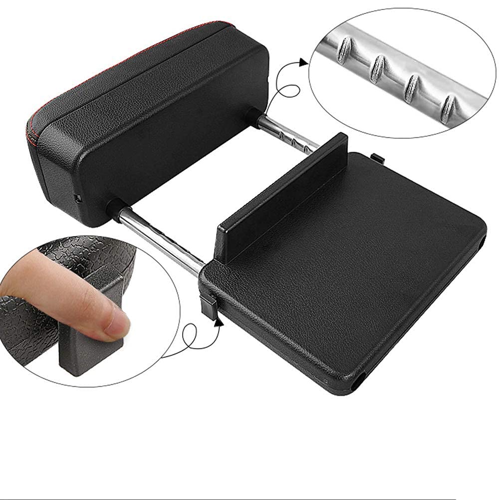 Jeyoda Car Armrest Box Adjustable Pad Refit Car Central Lift Armres Storage Organizer Box Arm Rest(Black Line)