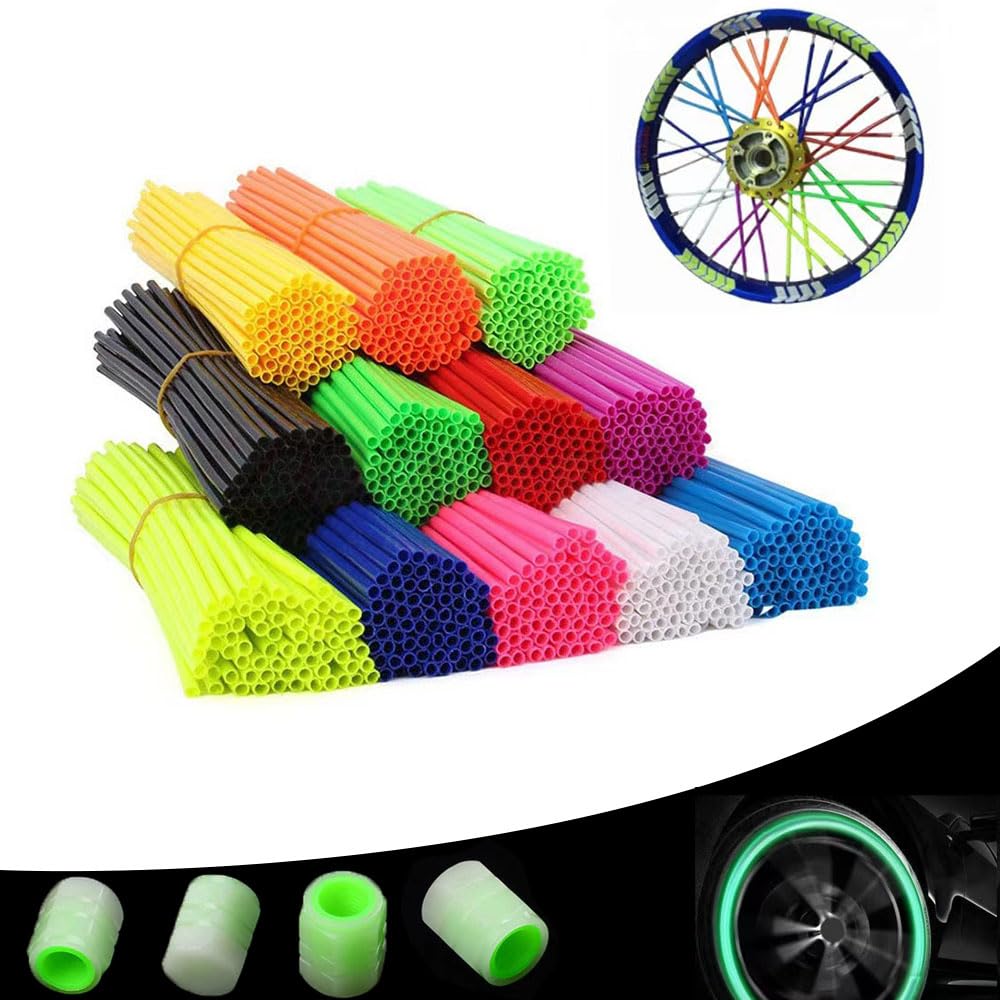 72 Pcs Dirt Bike Spoke Skins Spoke Covers 8'-21' Spoke Rims Protector For Pit Bike Motorcycle Bicycle Wheelchair-Orange