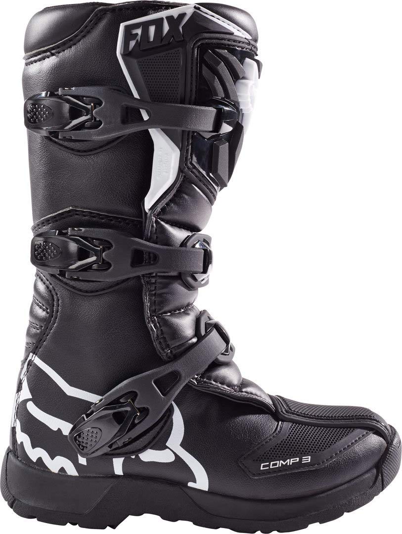 Fox Racing Unisex-Child Youth Comp 3 Motocross Boot,Black,Big Kid 7