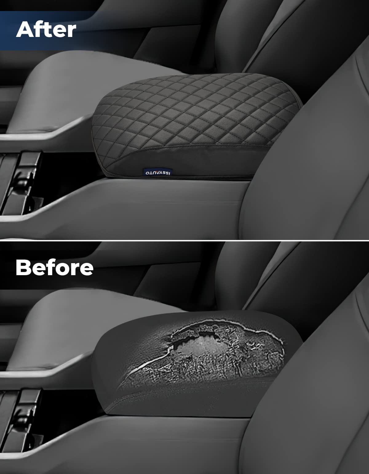Issyauto Center Console Cover Armrest Lid Cover Compatible With 2009-2015 Pilot, Leather Arm Rest Covering For Car, Well-Make Du