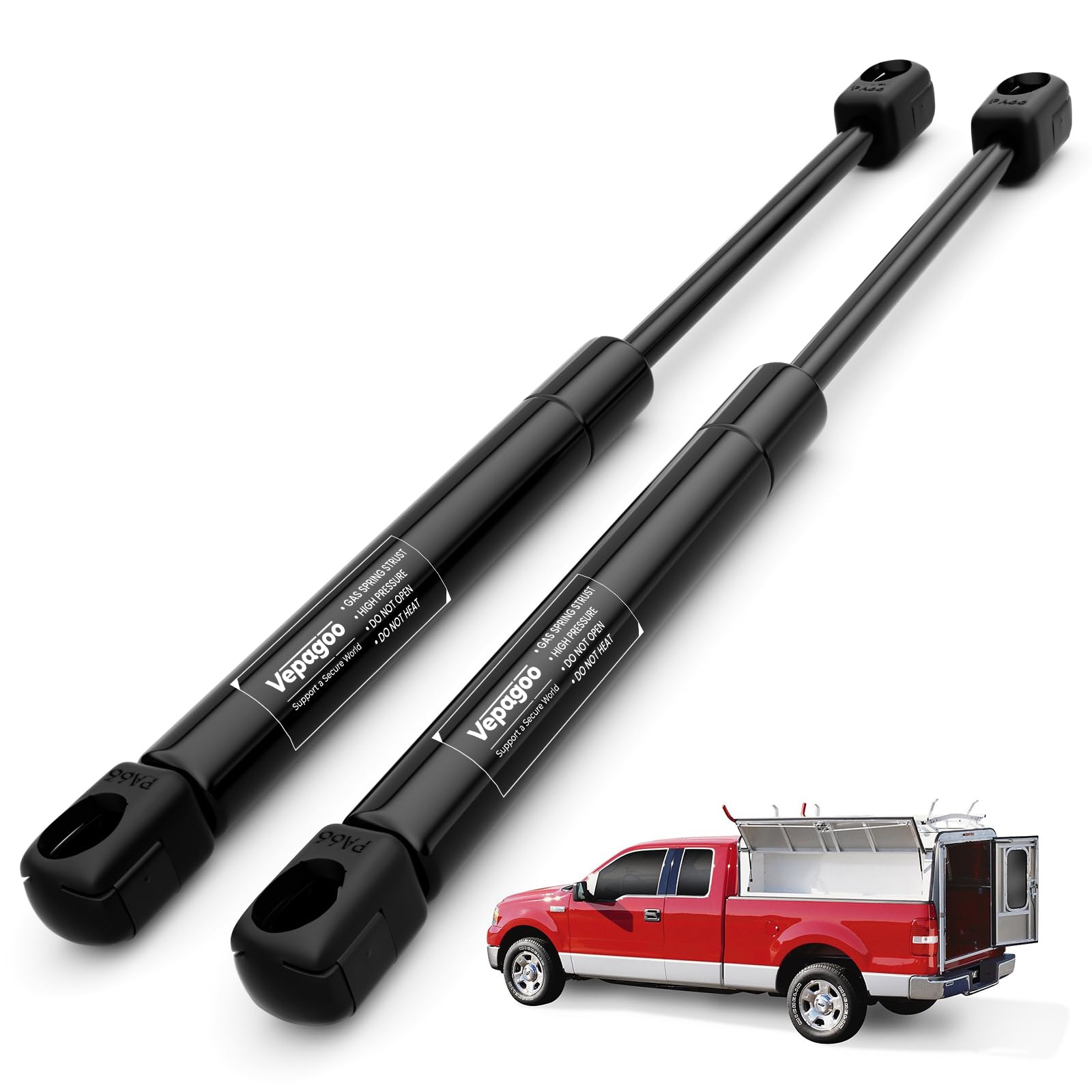 Vepagoo 18 Inch 175Lb/778N Gas Struts Shocks Sping Camper Topper Shell Are Leer Rear Window Truck Canopy Cap Cover Lift Support