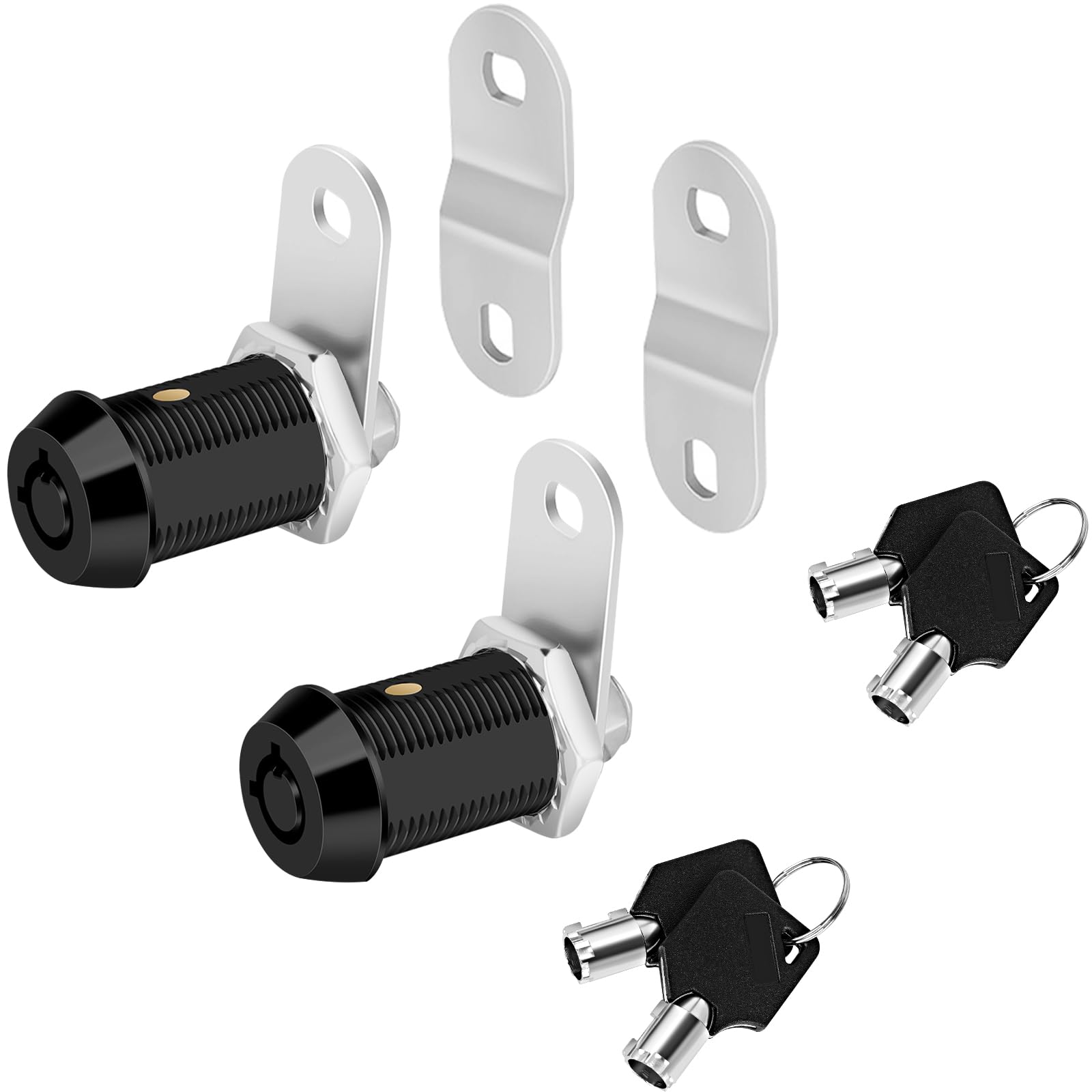 Cam Locks Rv Storage Keyed Alike, 1'' Fits 3/4'' Max Door Thickness, Compartment Locks For Camper Trailer Cabinet With Keys (Bla