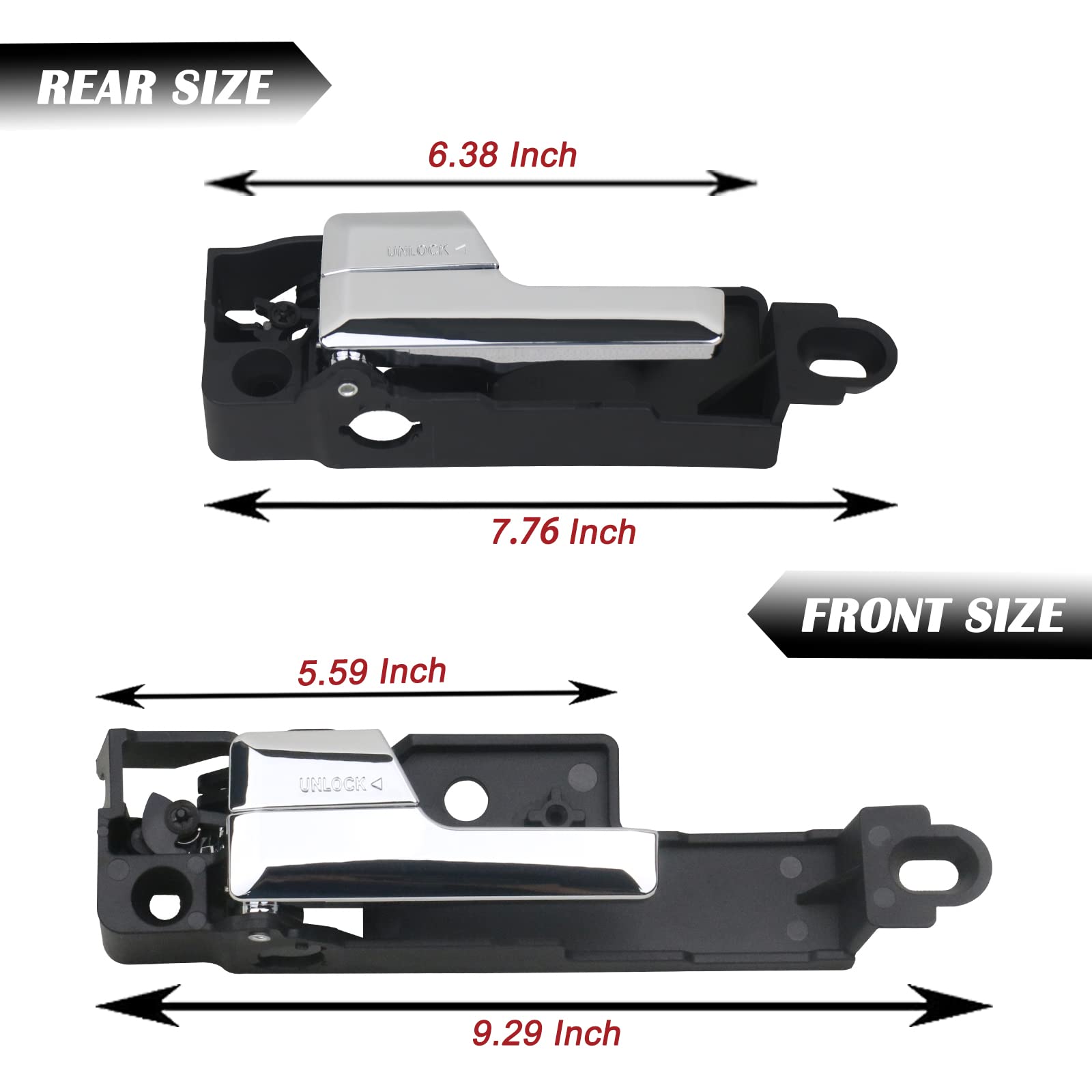 TQPONLY Front/Rear Interior Door Handle Left & Right Side (4 Pcs) Compatible with 2006-2012 Ford Fusion,2007-2012 Lincoin MKZ,20