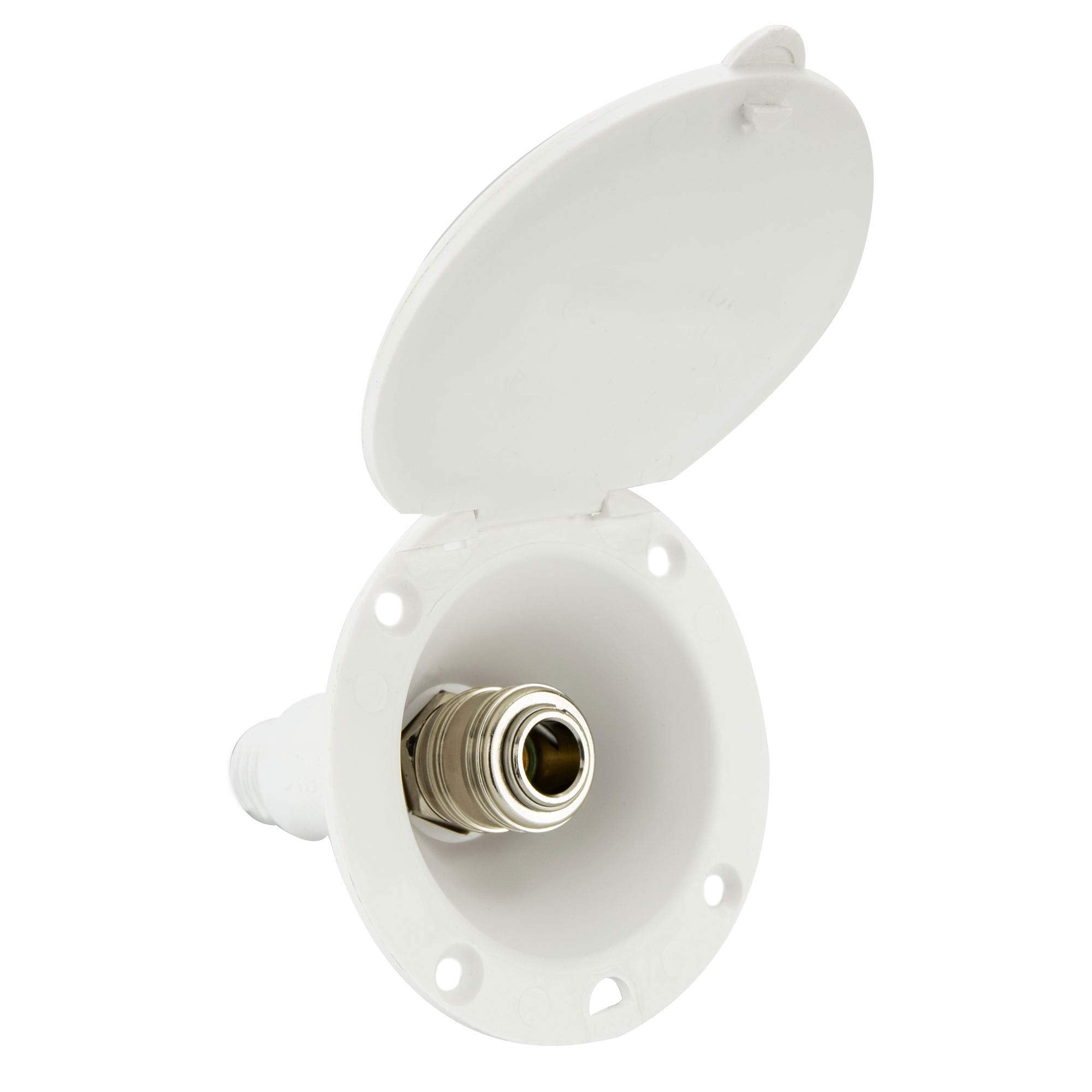 RecPro RV Exterior Spray Port Hook-Up Connector (Port Only) (White)