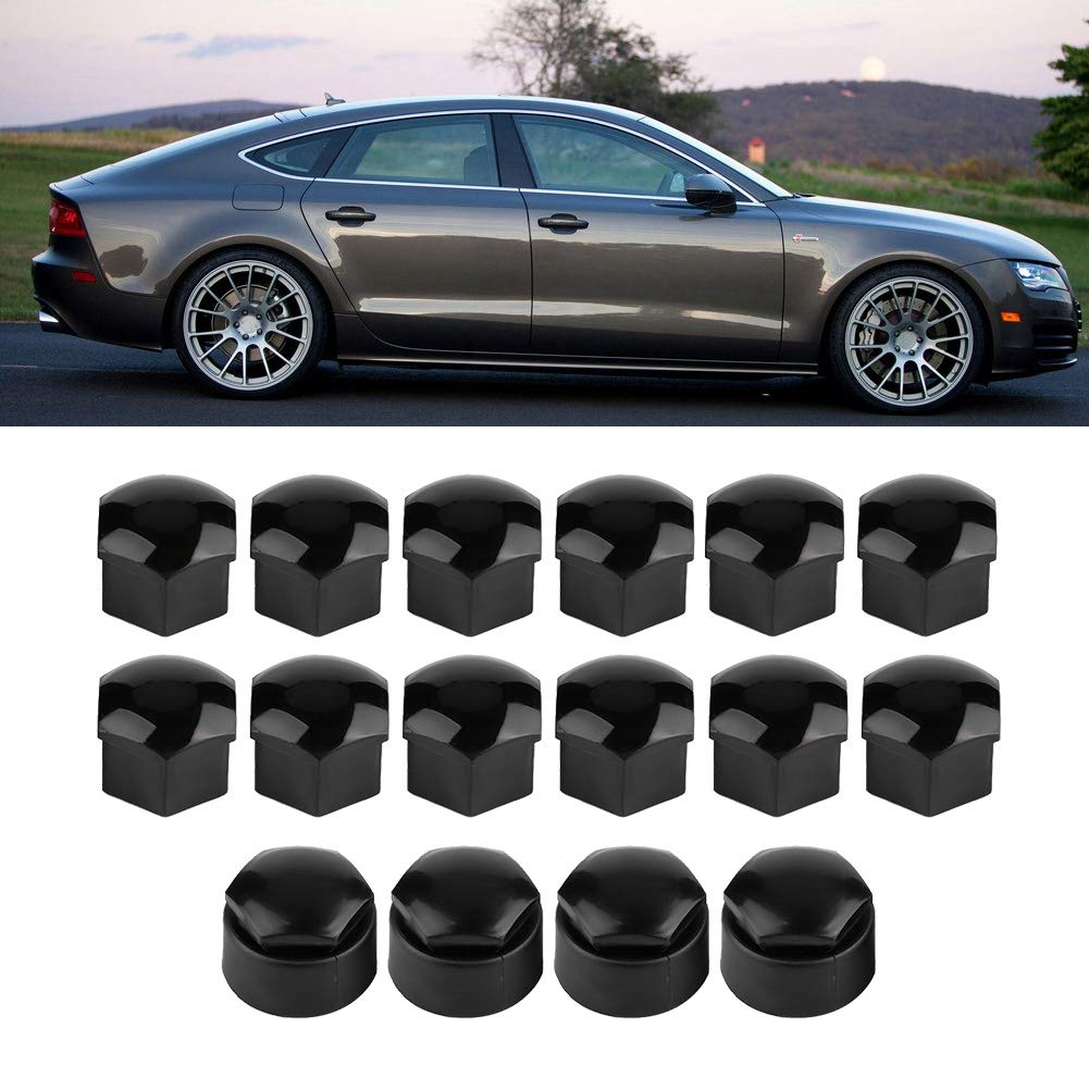 Senyar 17mm Lug Nut Covers - 20pcs Black Nylon Anti-Theft Wheel Caps