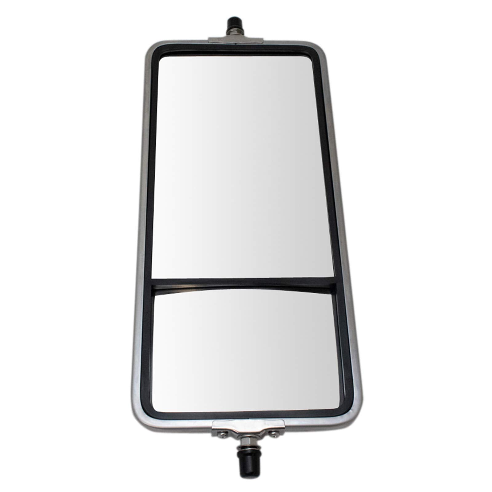 TRQ West Coast Mirror Set - Manual Stainless Steel Convex Glass, Driver & Passenger Side, Silver with Black Bezel, Model MRA64342