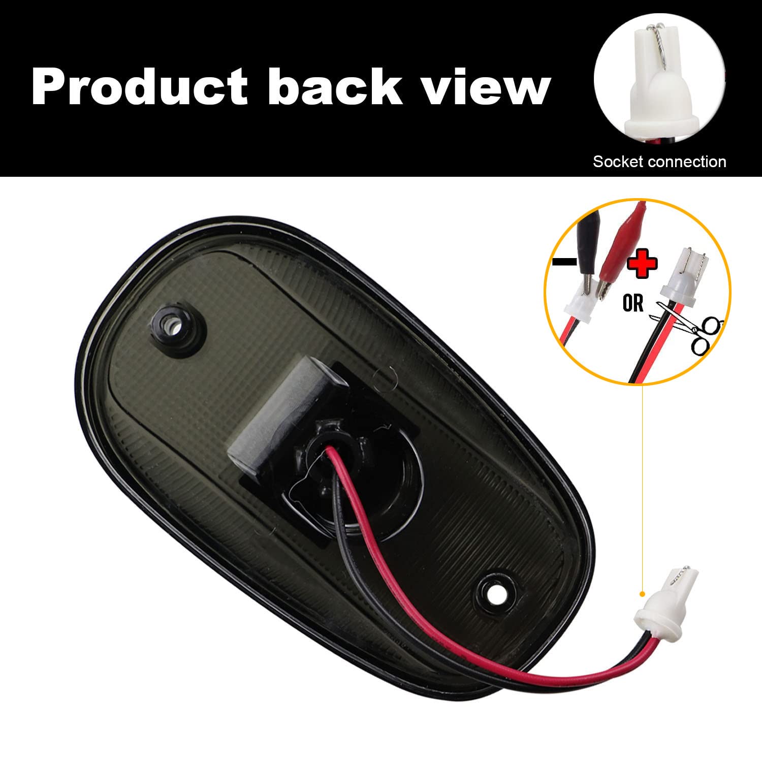 Tresound Cab Roof Marker Lights for 2003-2016 Dodge Ram 1500 2500 3500 (Smoked Lens with 16 White LEDs)