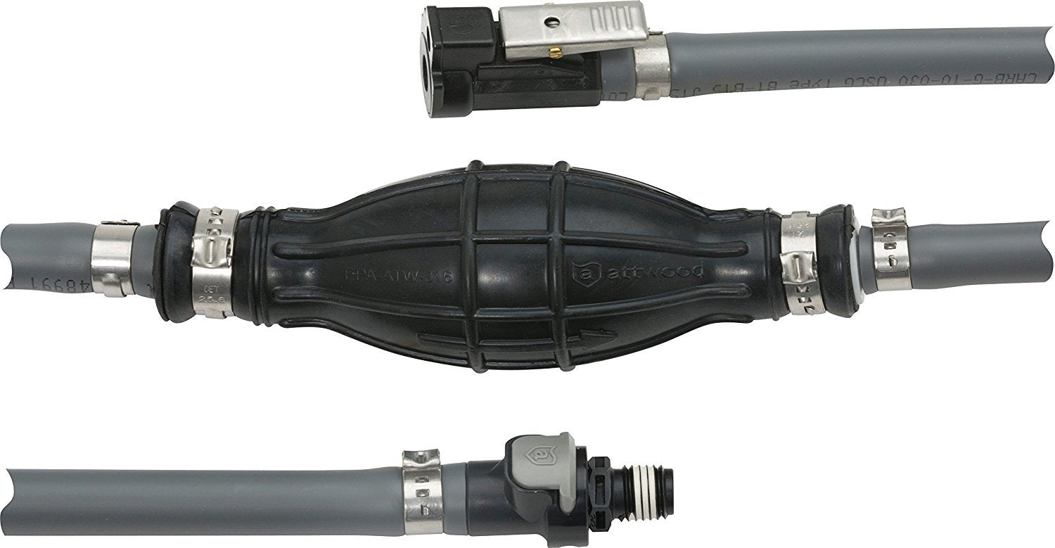 Attwood 93806Yus7 Marine Boat Fuel Line Kit With Universal Sprayless Fuel Connector, 6-Foot X 3/8-Inch - Yamaha