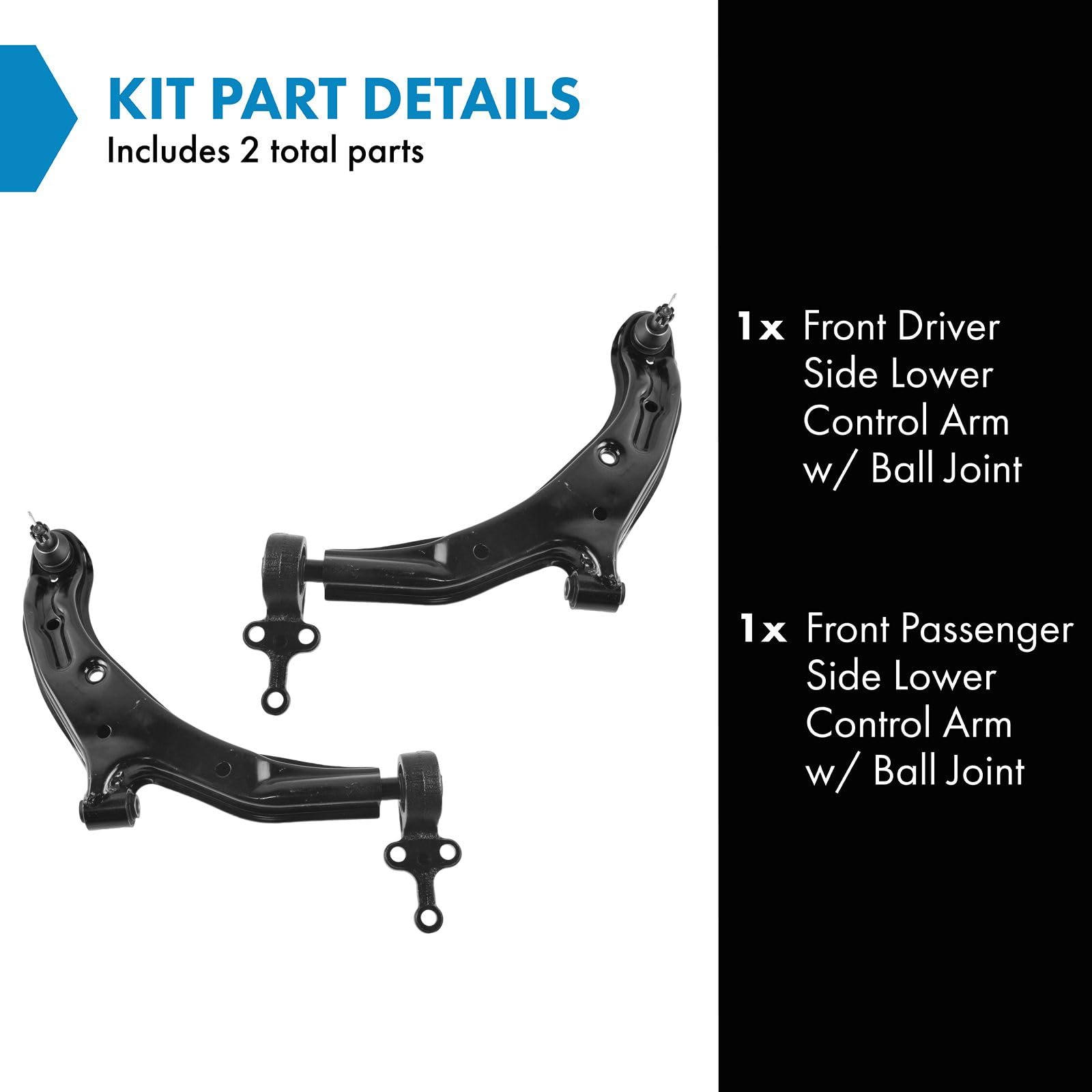 Trq Front Lower Control Arm With Ball Joint Set Compatible With 2001-2006 Nissan Sentra