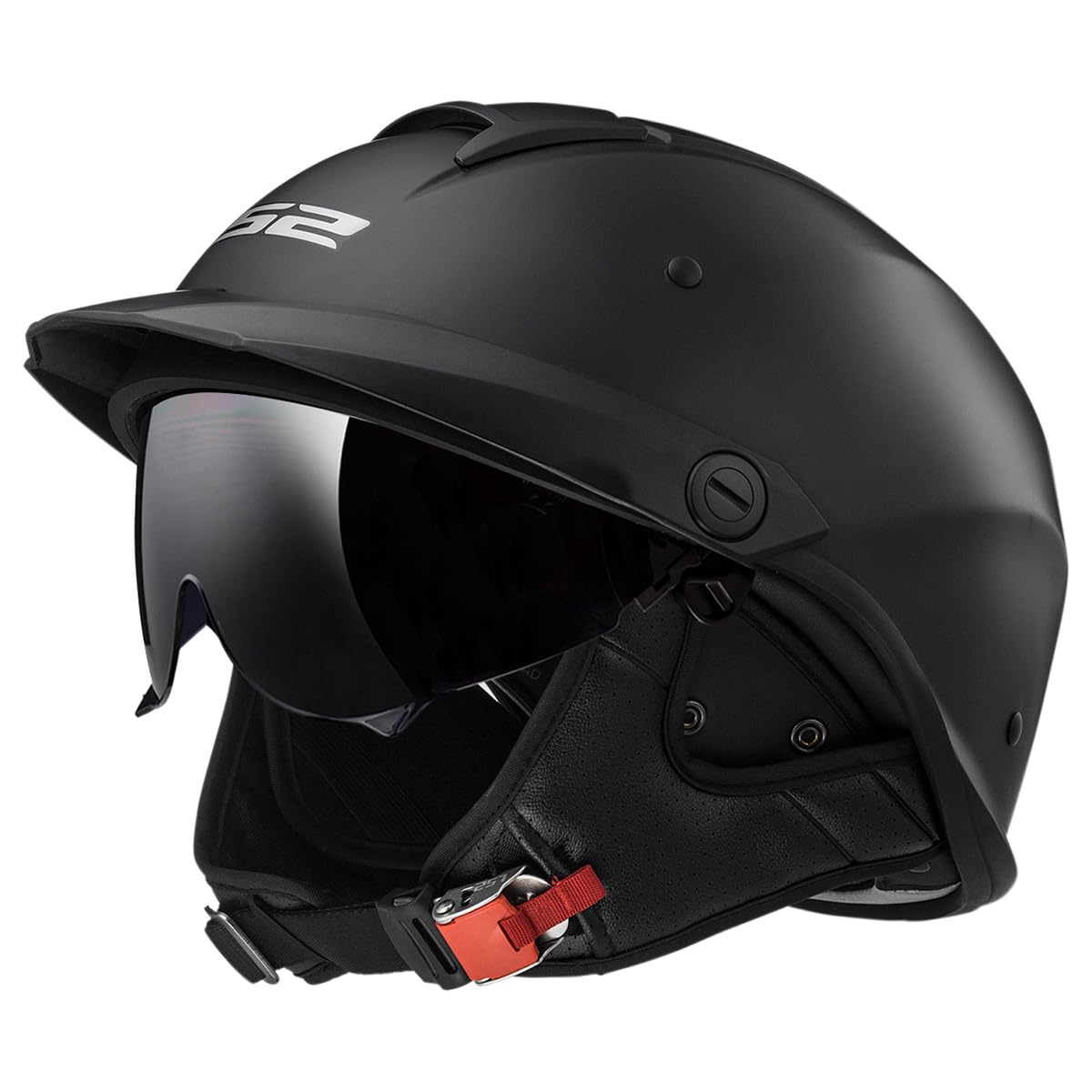 Ls2 Helmets Rebellion Motorcycle Half Helmet (Matte Black - 2X-Large)